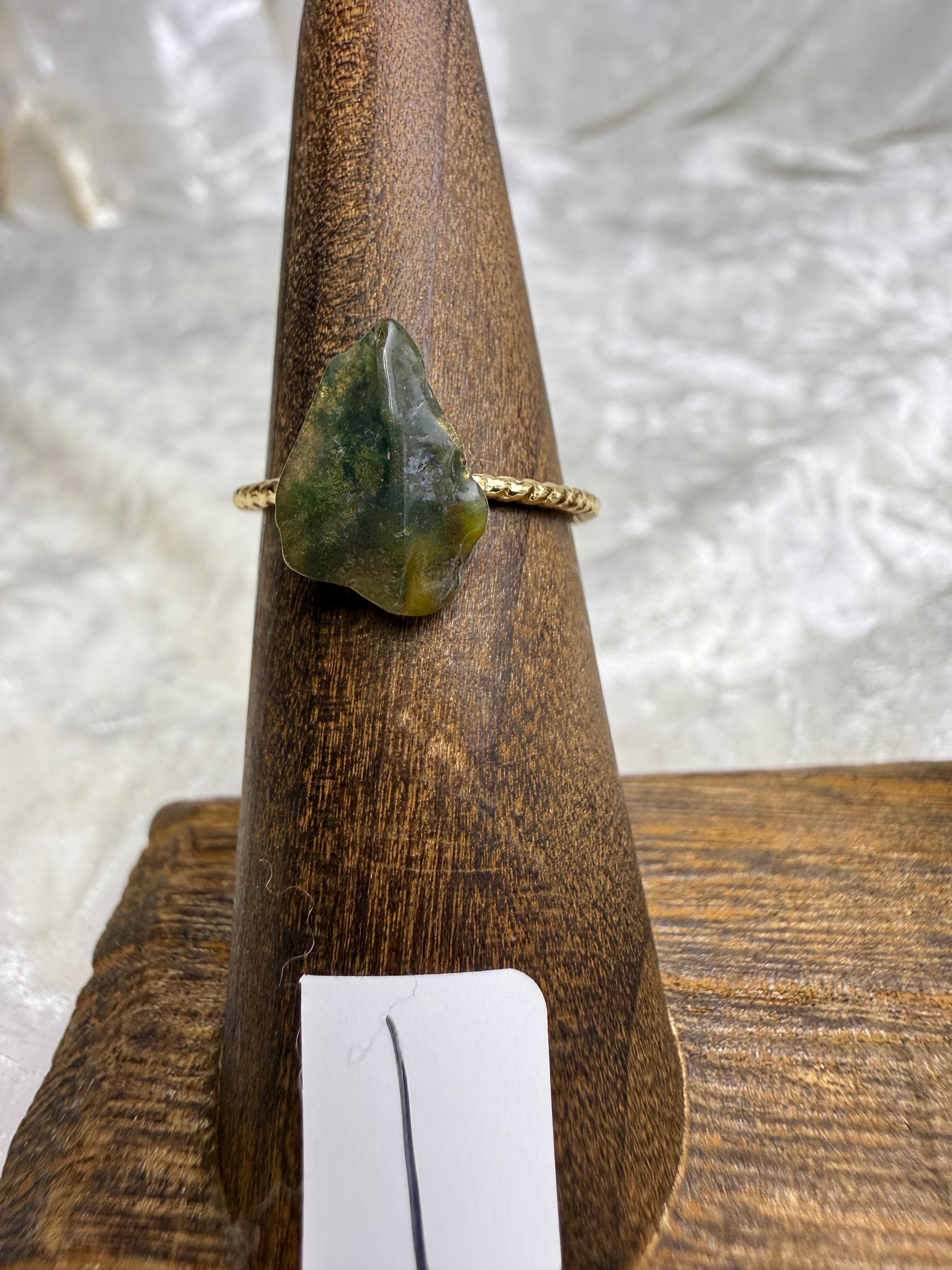 One-of-a-Kind Raw Emerald Ring #1 | Handmade Adjustable Hypoallergenic Crystal Jewelry
