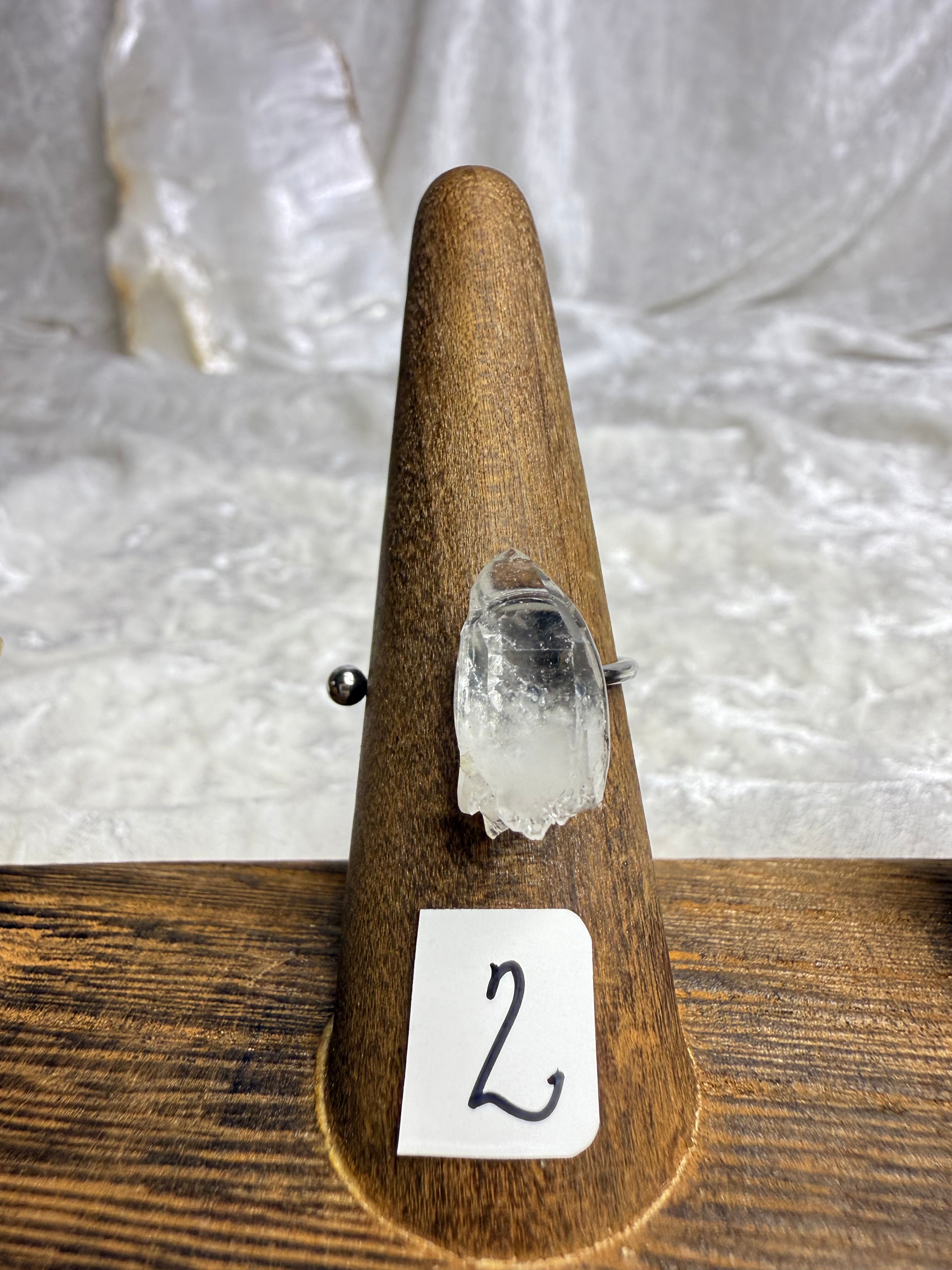 One-of-a-Kind Raw Clear Quartz Ring #2 | Handmade Adjustable Hypoallergenic Crystal Jewelry