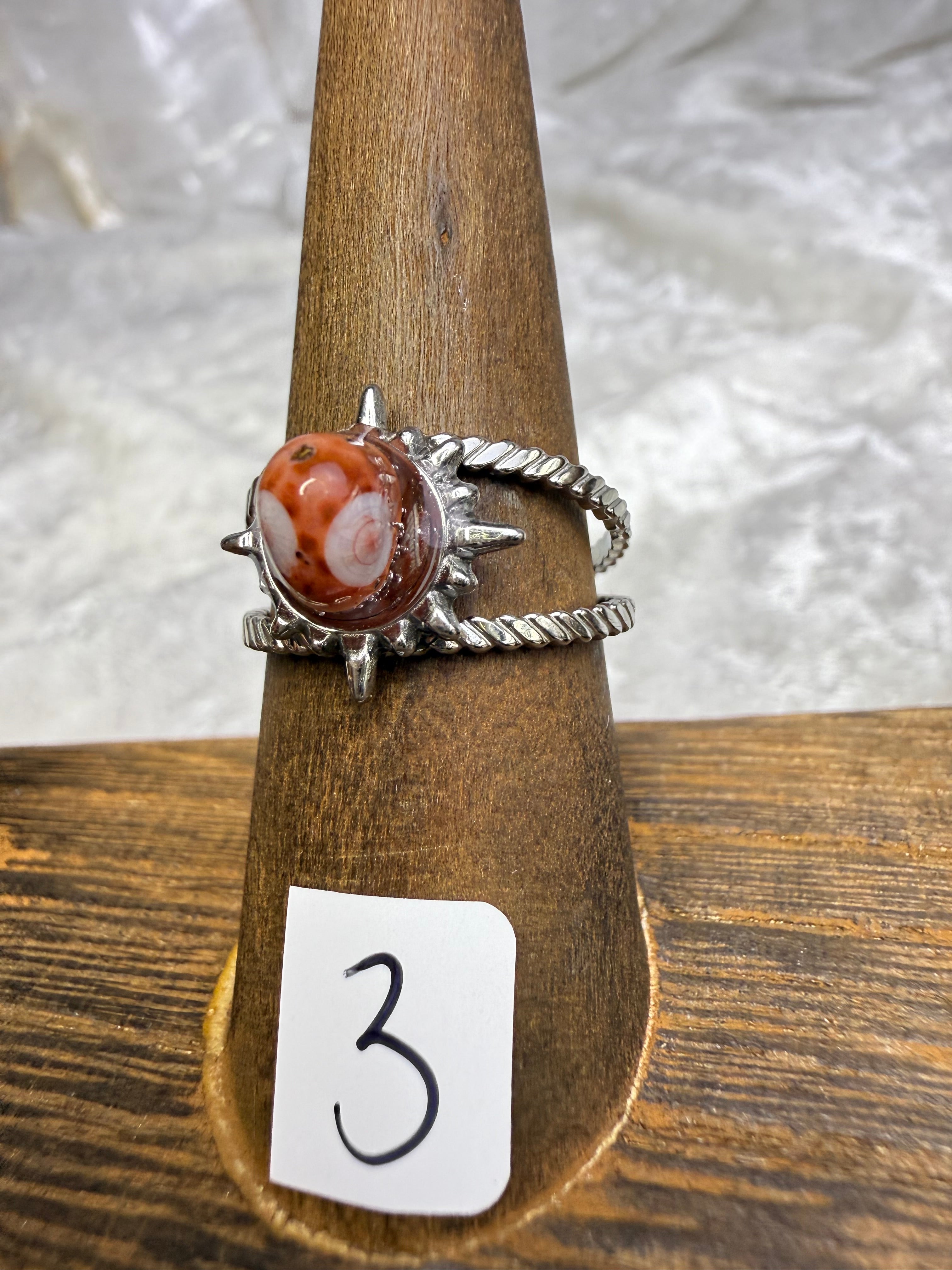 One-of-a-Kind Raw Carnelian Ring #3 | Handmade Adjustable Hypoallergenic Crystal Jewelry