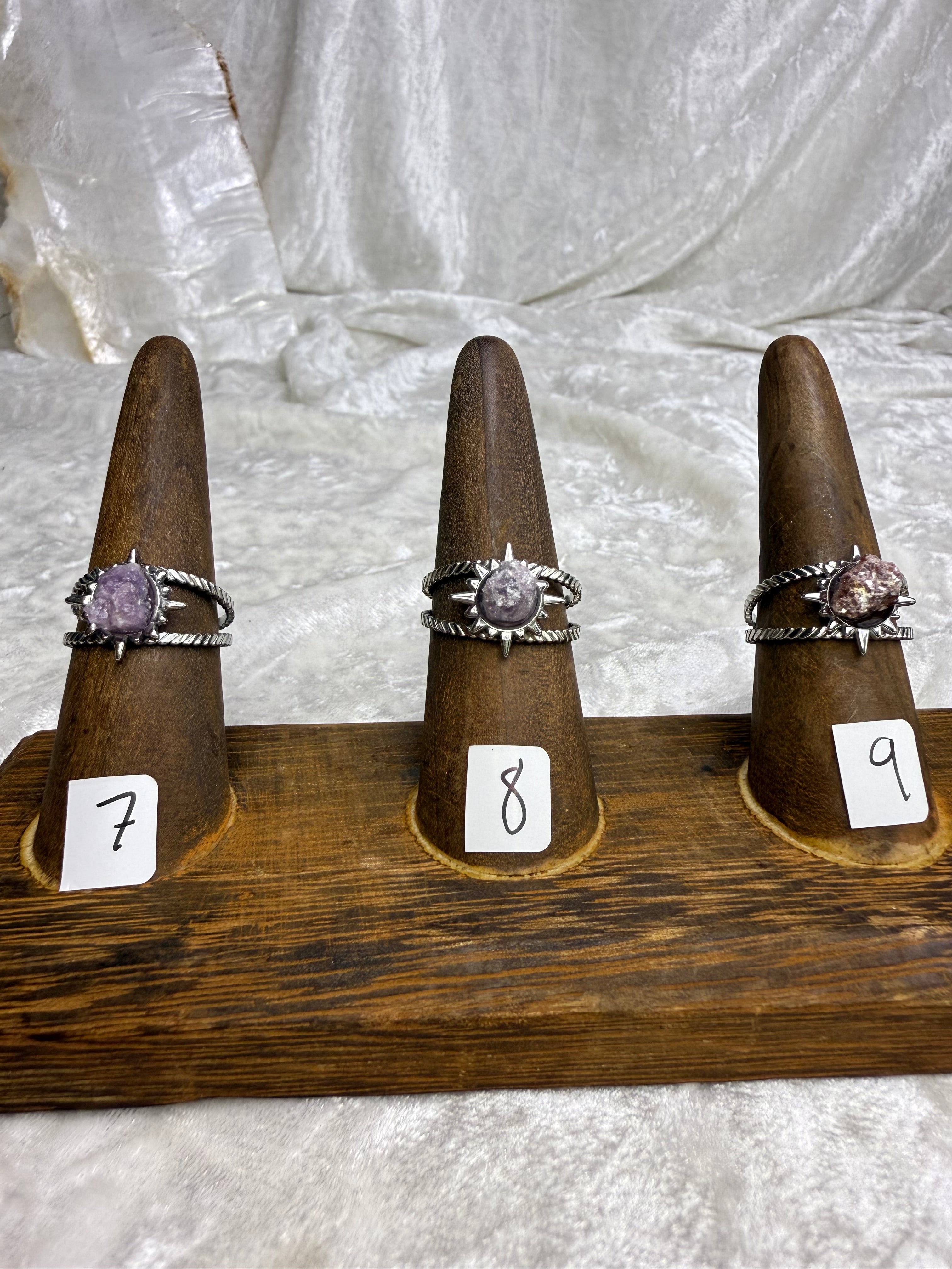 One-of-a-Kind Raw Lepidolite Ring #1 | Handmade Adjustable Hypoallergenic Crystal Jewelry