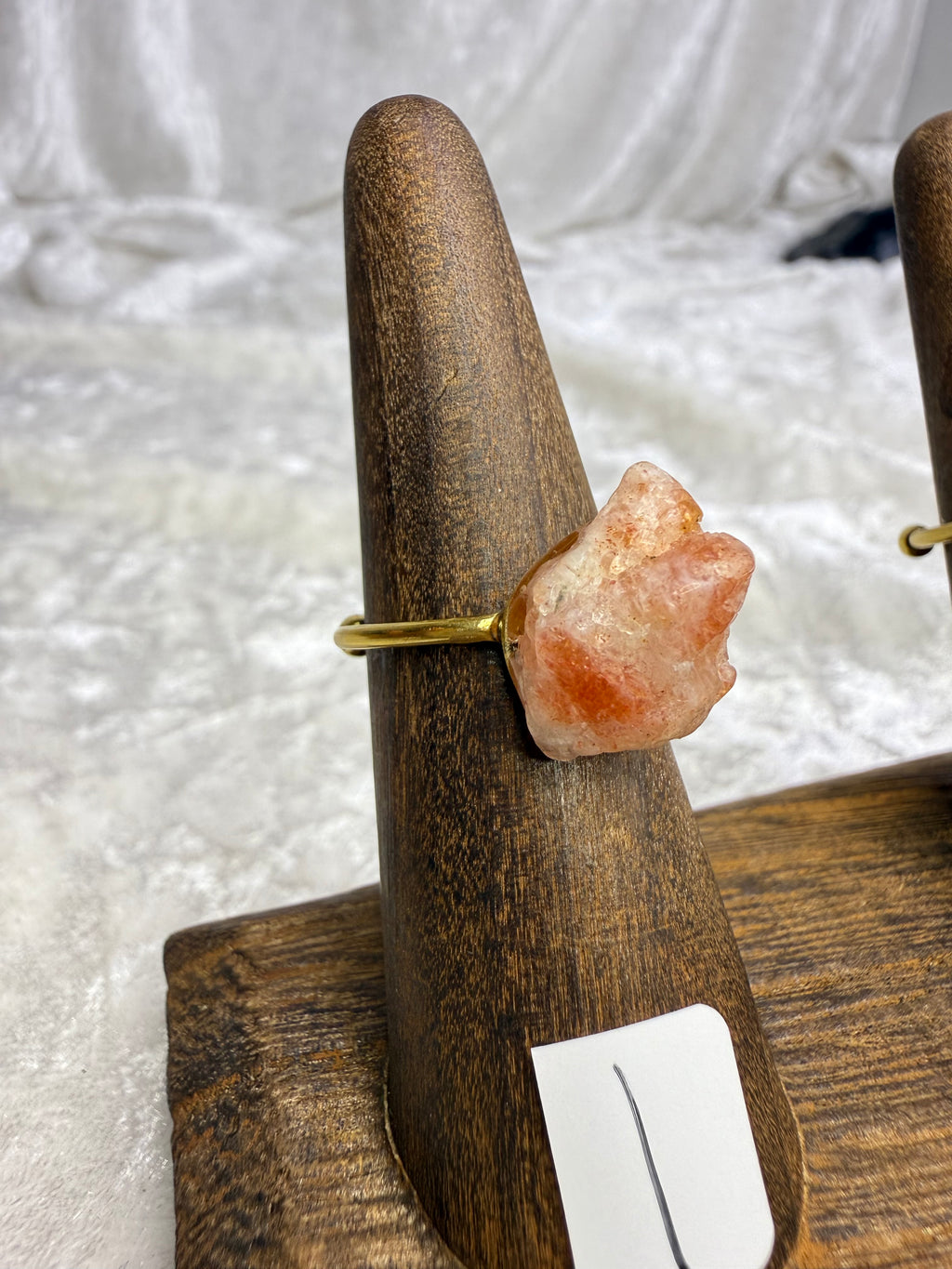 One-of-a-Kind Raw Sunstone Ring #1 | Handmade Adjustable Hypoallergenic Crystal Jewelry