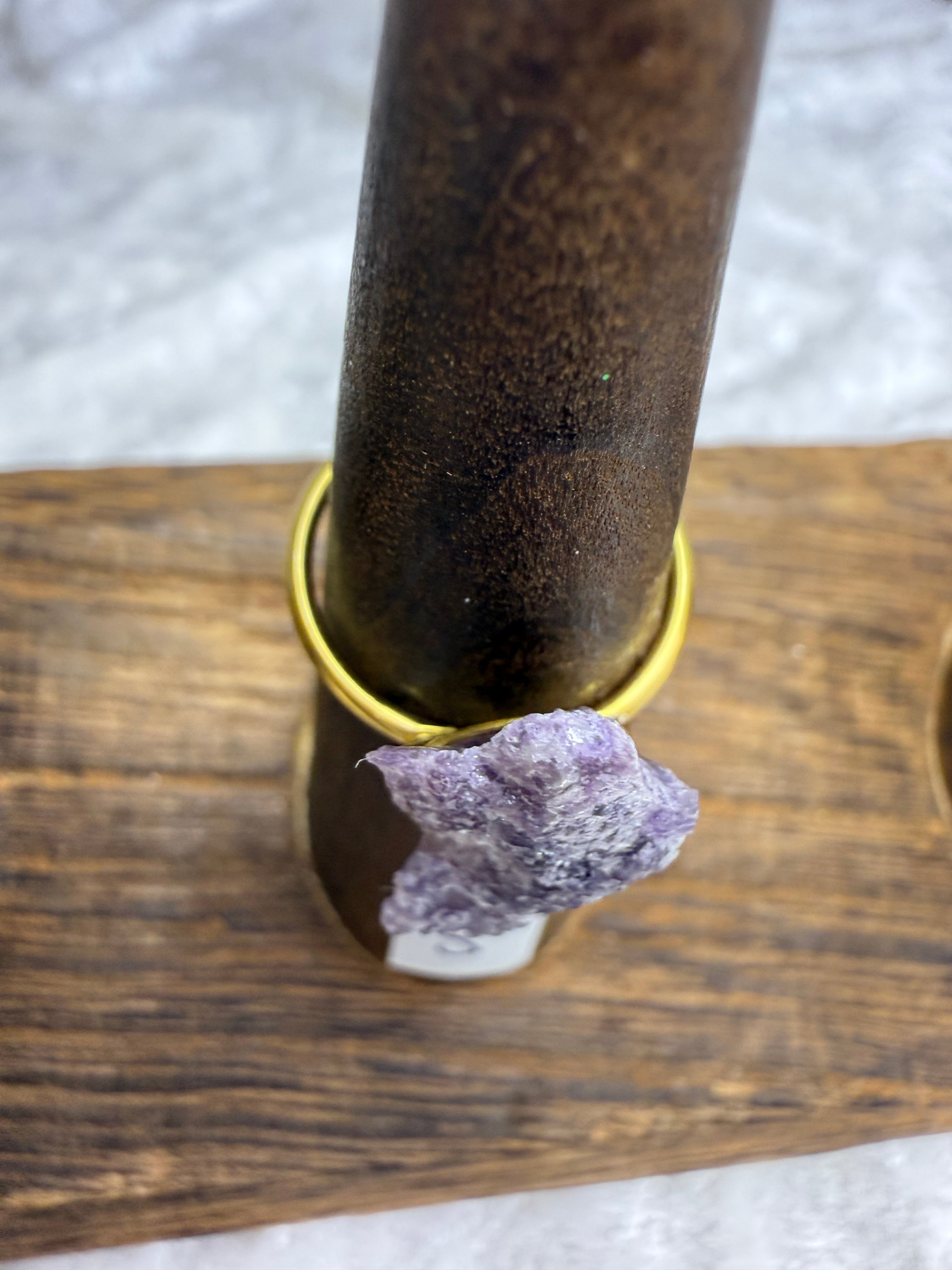 One-of-a-Kind Raw Lepidolite Ring #5 | Handmade Adjustable Hypoallergenic Crystal Jewelry