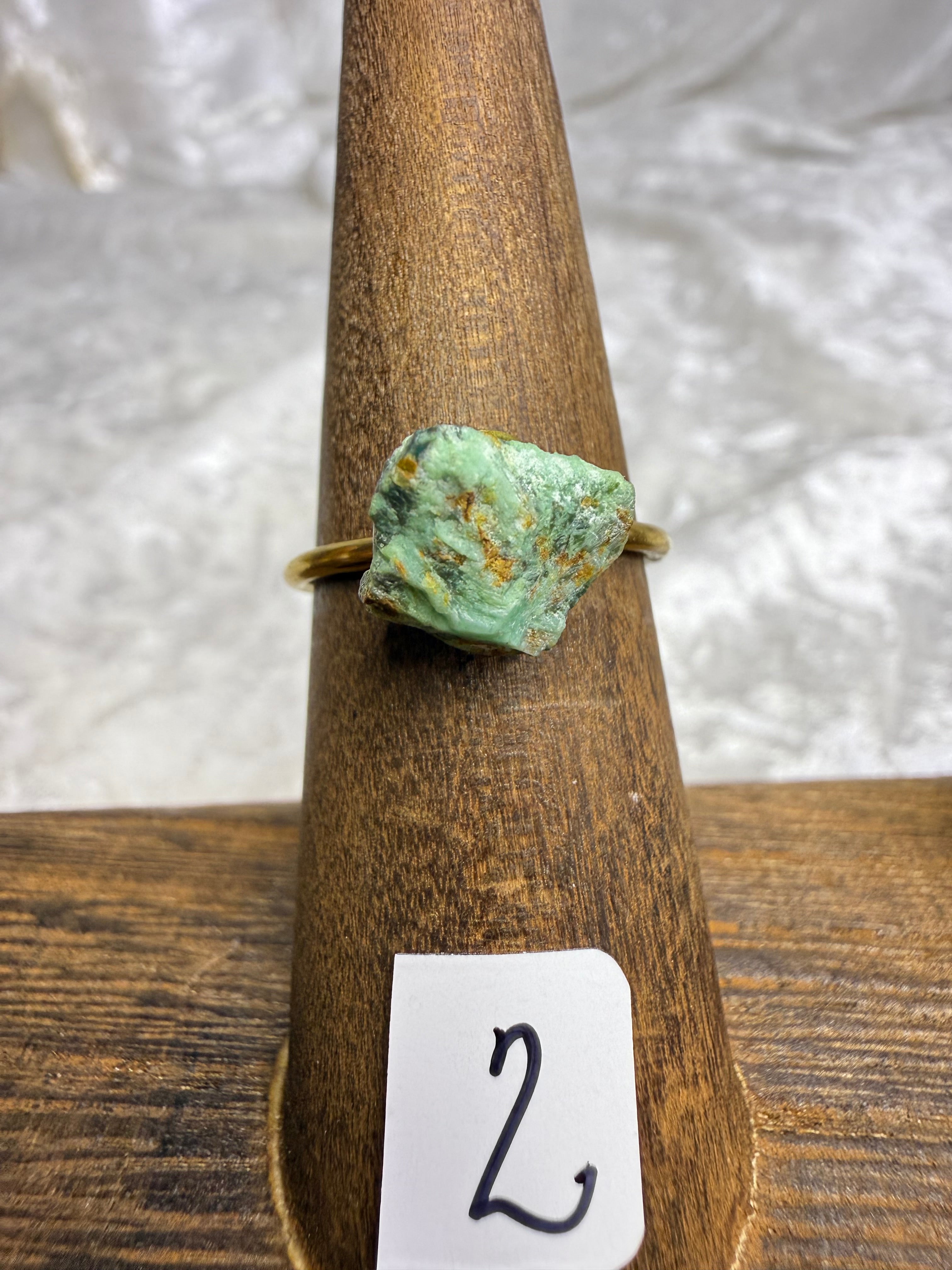 One-of-a-Kind Raw Turquoise Ring #2 | Handmade Adjustable Hypoallergenic Crystal Jewelry