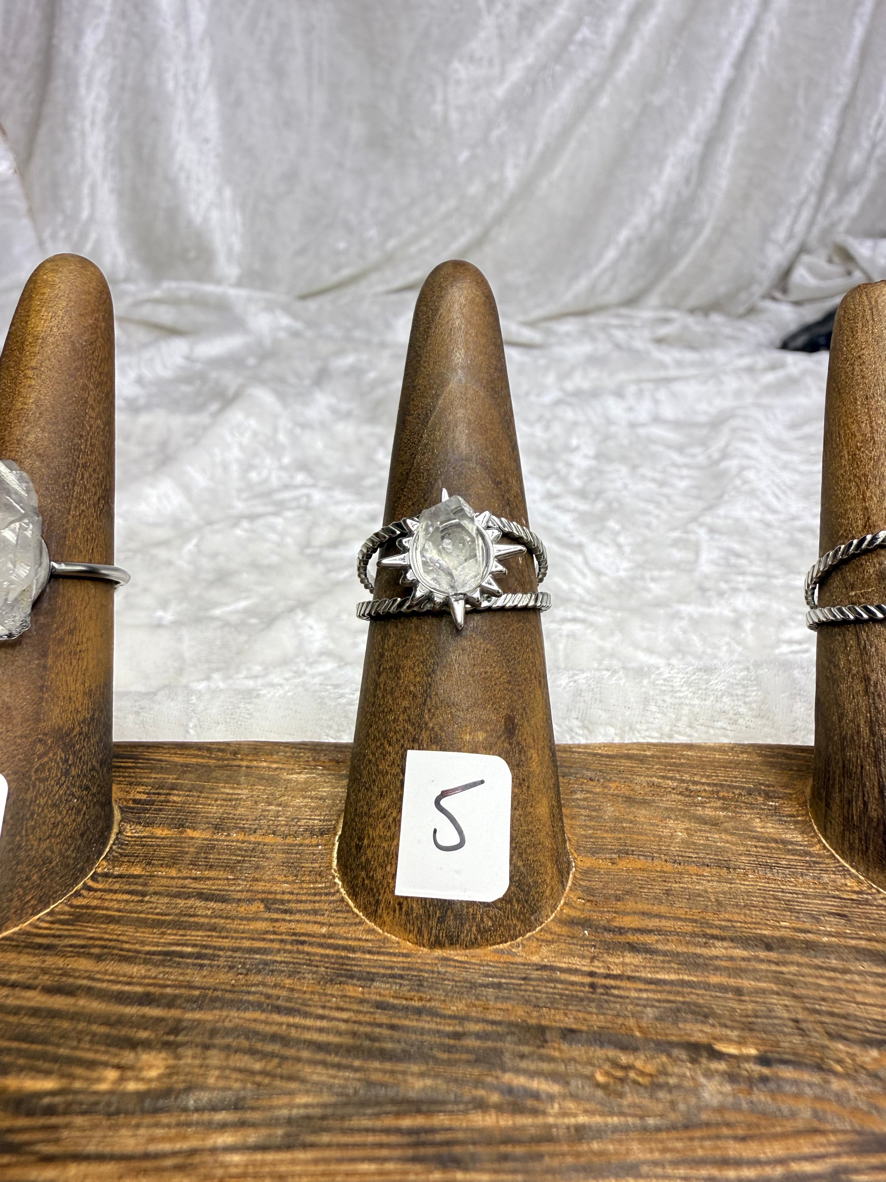 One-of-a-Kind Raw Clear Quartz Ring #5 | Handmade Adjustable Hypoallergenic Crystal Jewelry