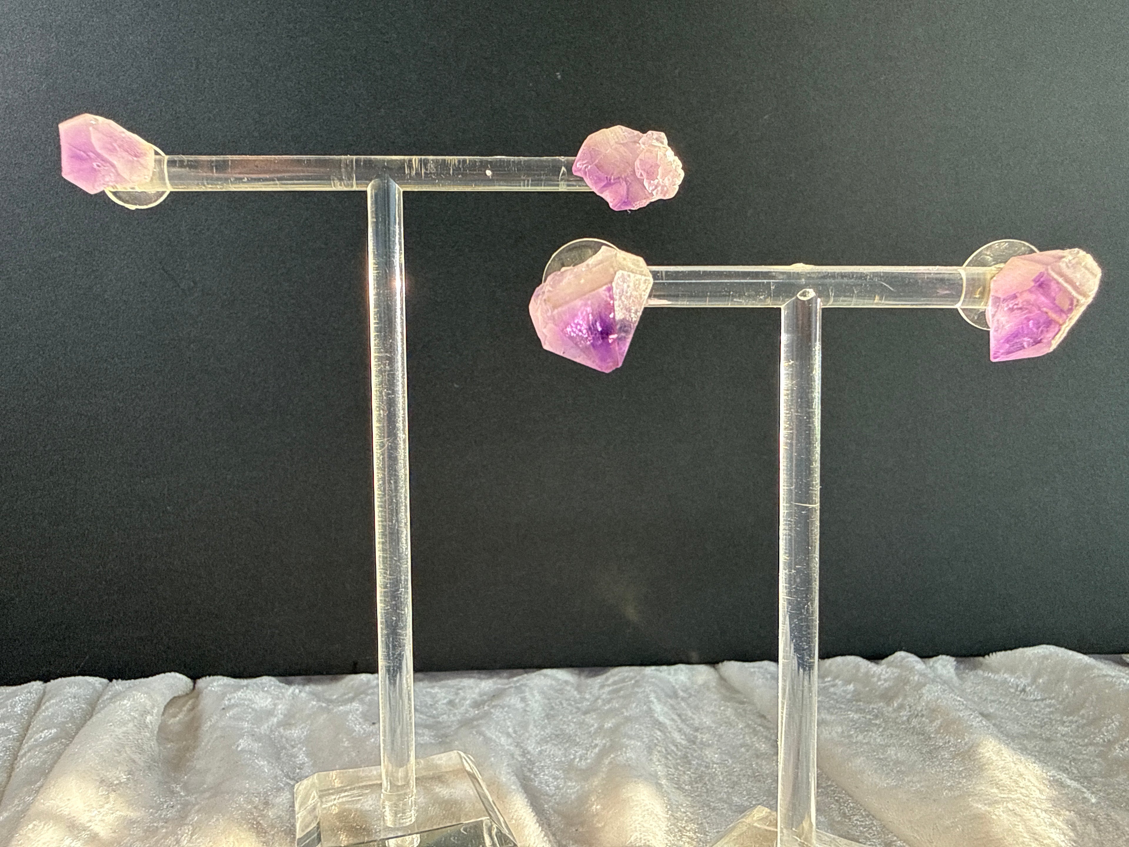 Raw Amethyst Crystal Earrings