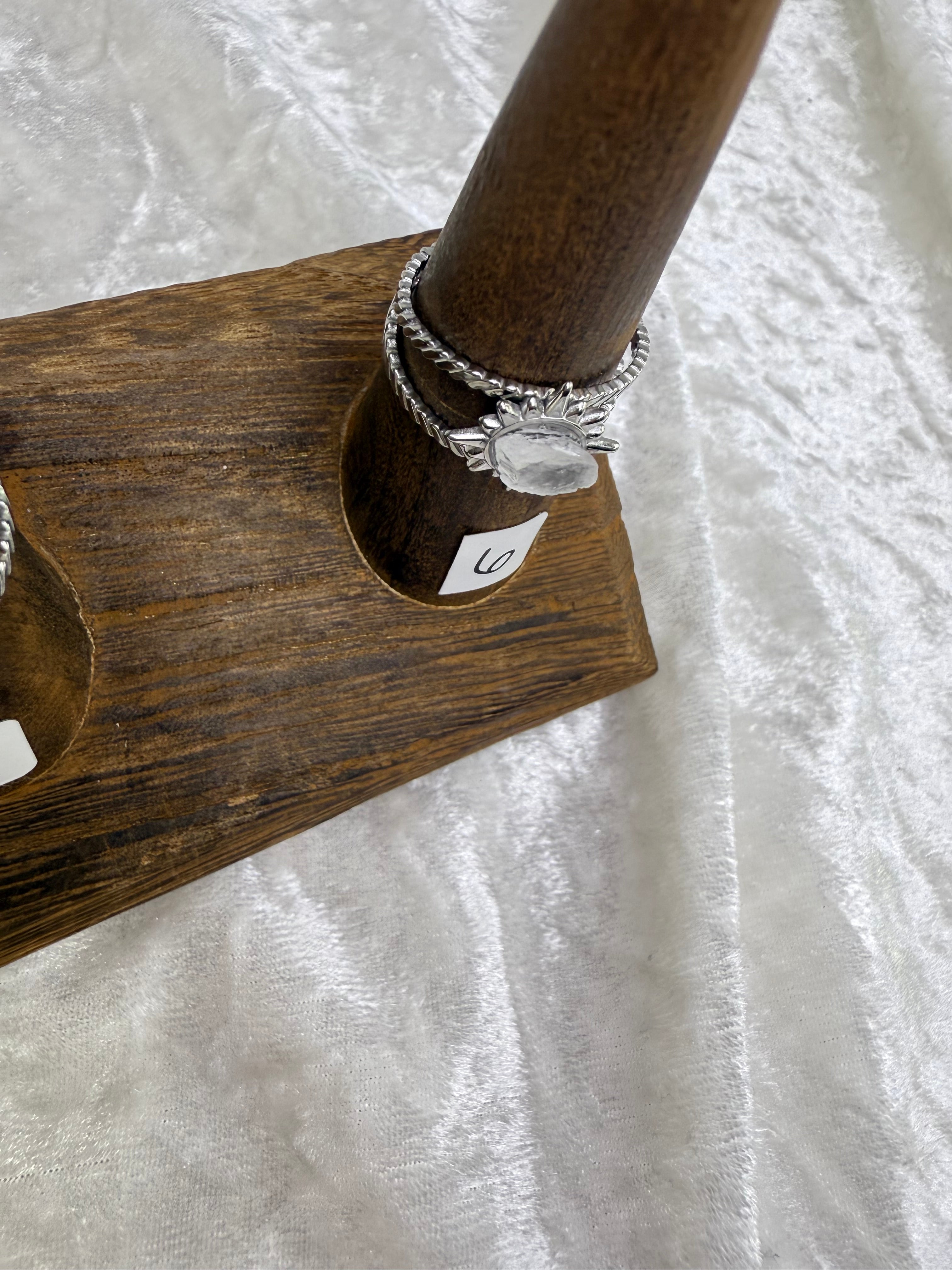 One-of-a-Kind Raw Clear Quartz Ring #6 | Handmade Adjustable Hypoallergenic Crystal Jewelry