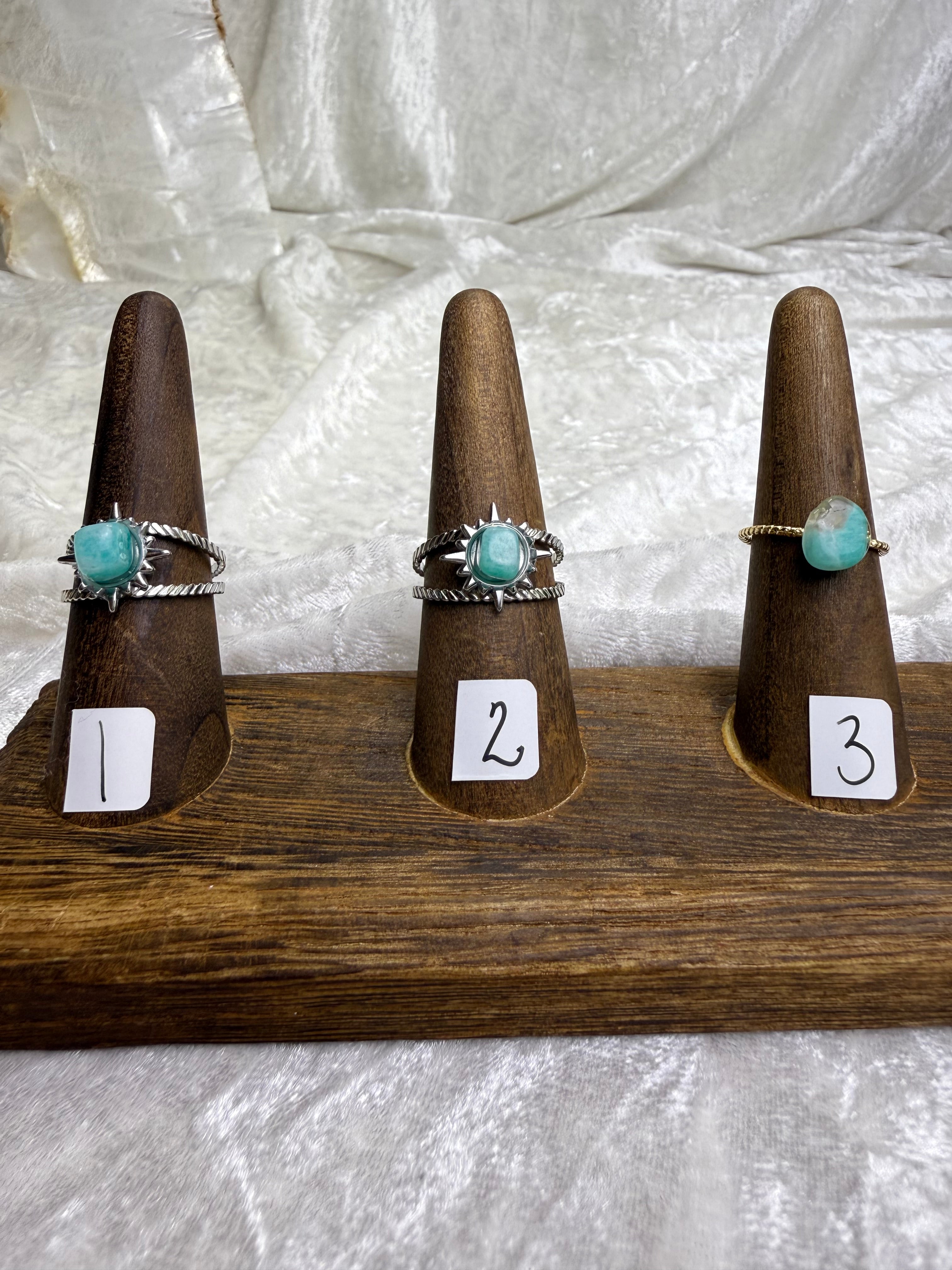 One-of-a-Kind Aquamarine Ring #1 | Handmade Adjustable Hypoallergenic Crystal Jewelry