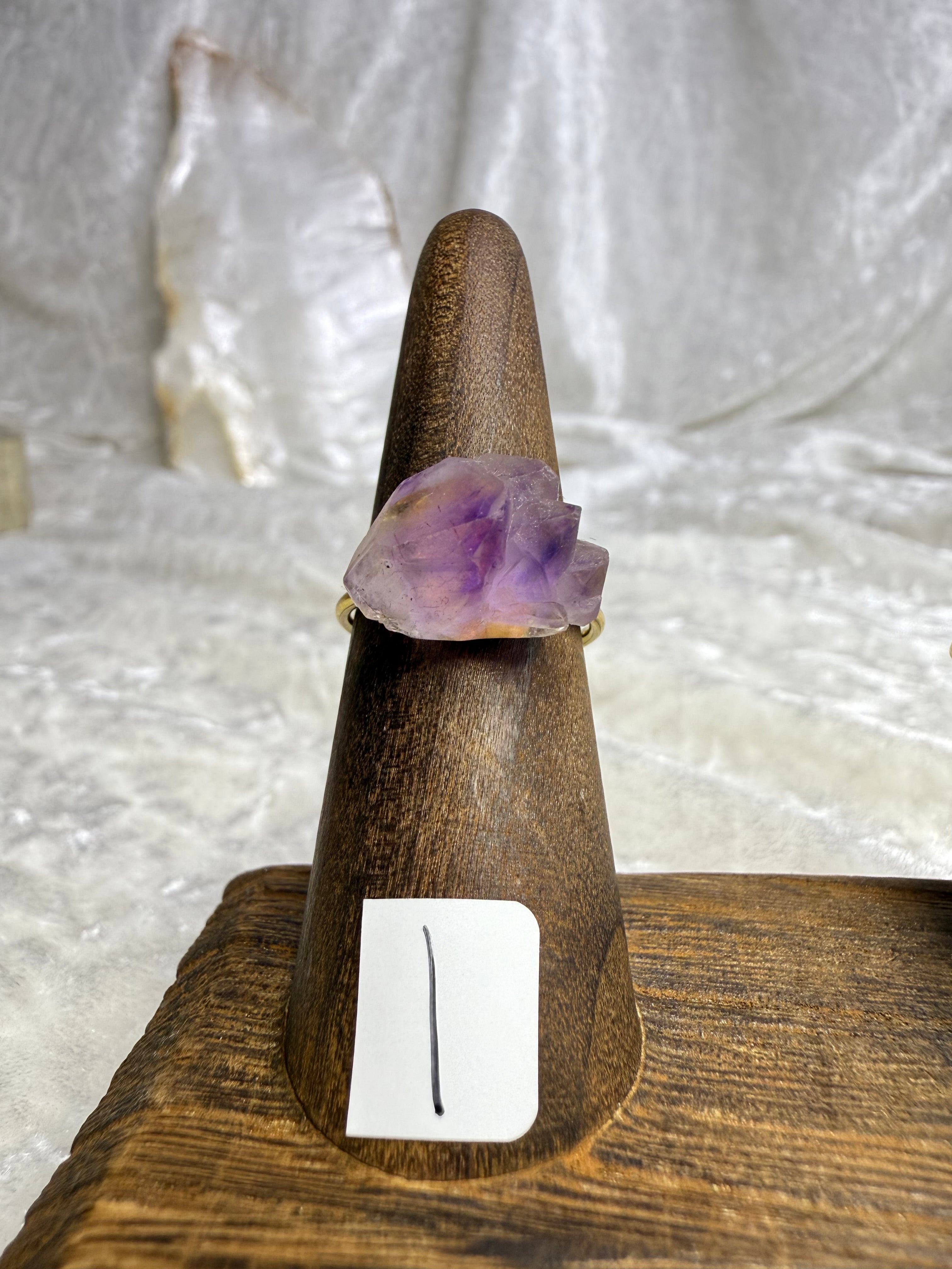 One-of-a-Kind Raw Amethyst Ring #1 | Handmade Hypoallergenic Crystal Jewelry