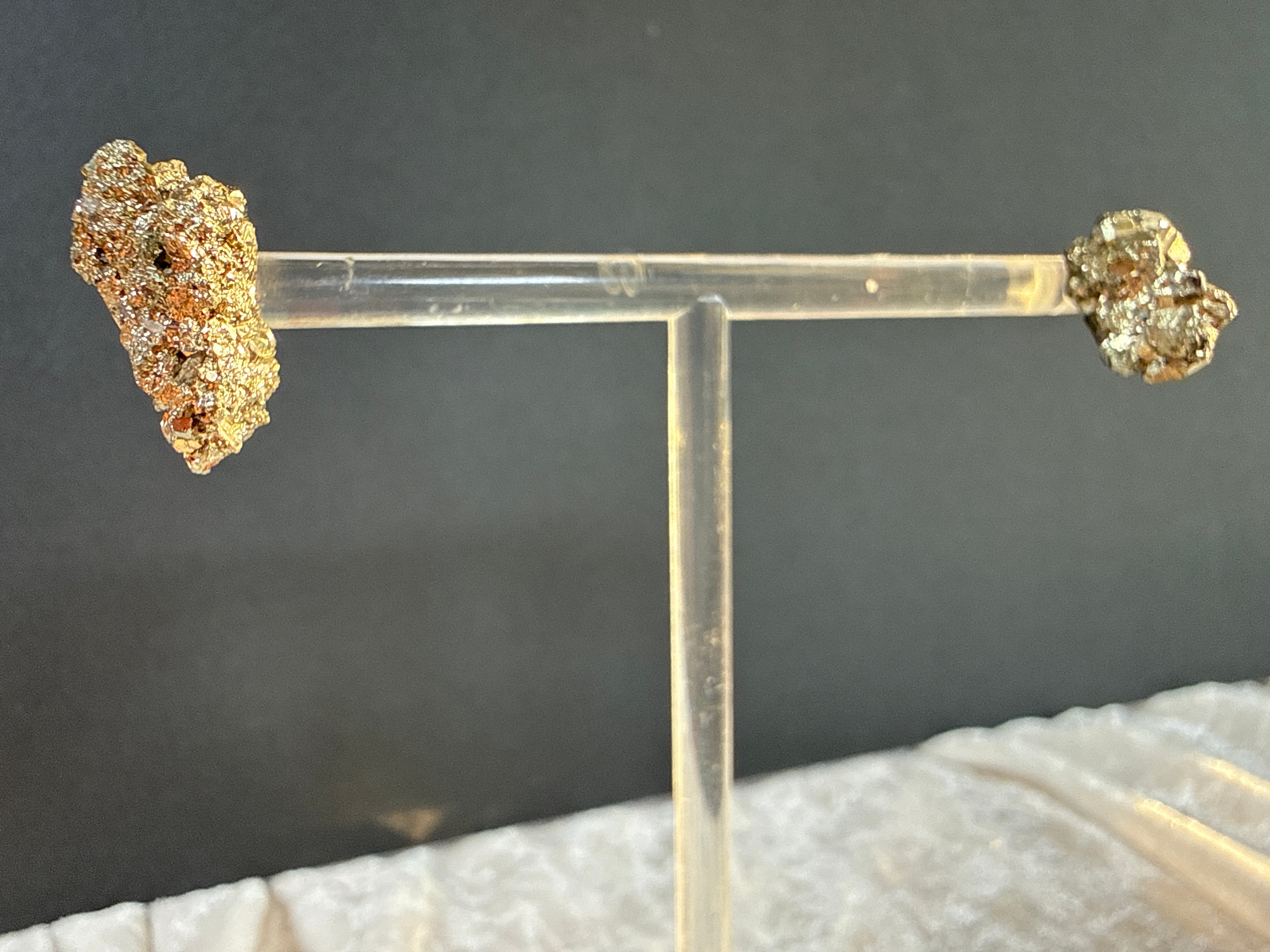 Raw Pyrite Crystal Earrings - Metal Free