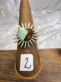 One-of-a-Kind Turquoise & Garnet Ring — Handmade Crystal Jewelry for Courage & Truth