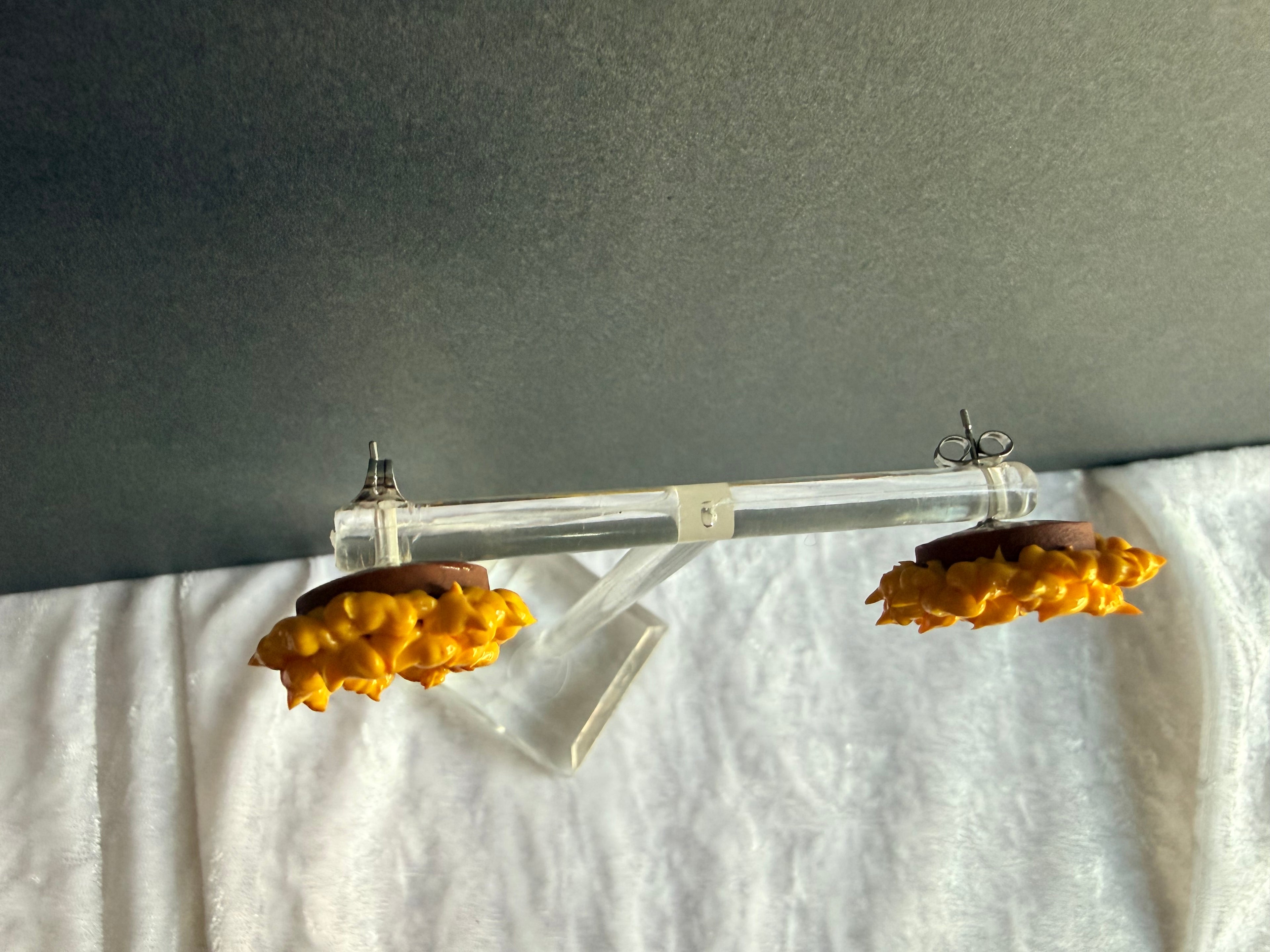 Sunflower Floral Sculpture Earrings