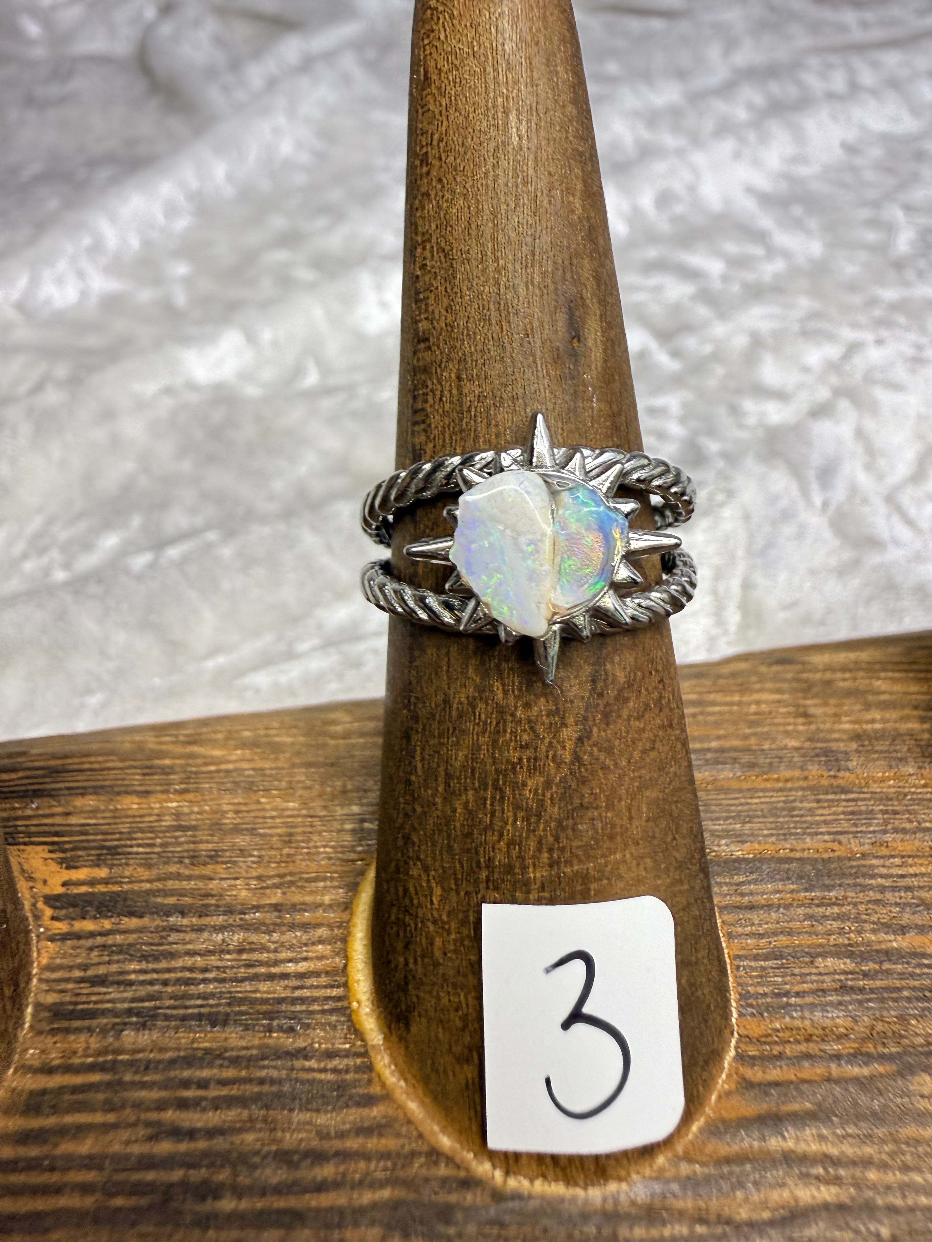 One-of-a-Kind Raw Opal Ring #3 | Handmade AdjustableHypoallergenic Crystal Jewelry