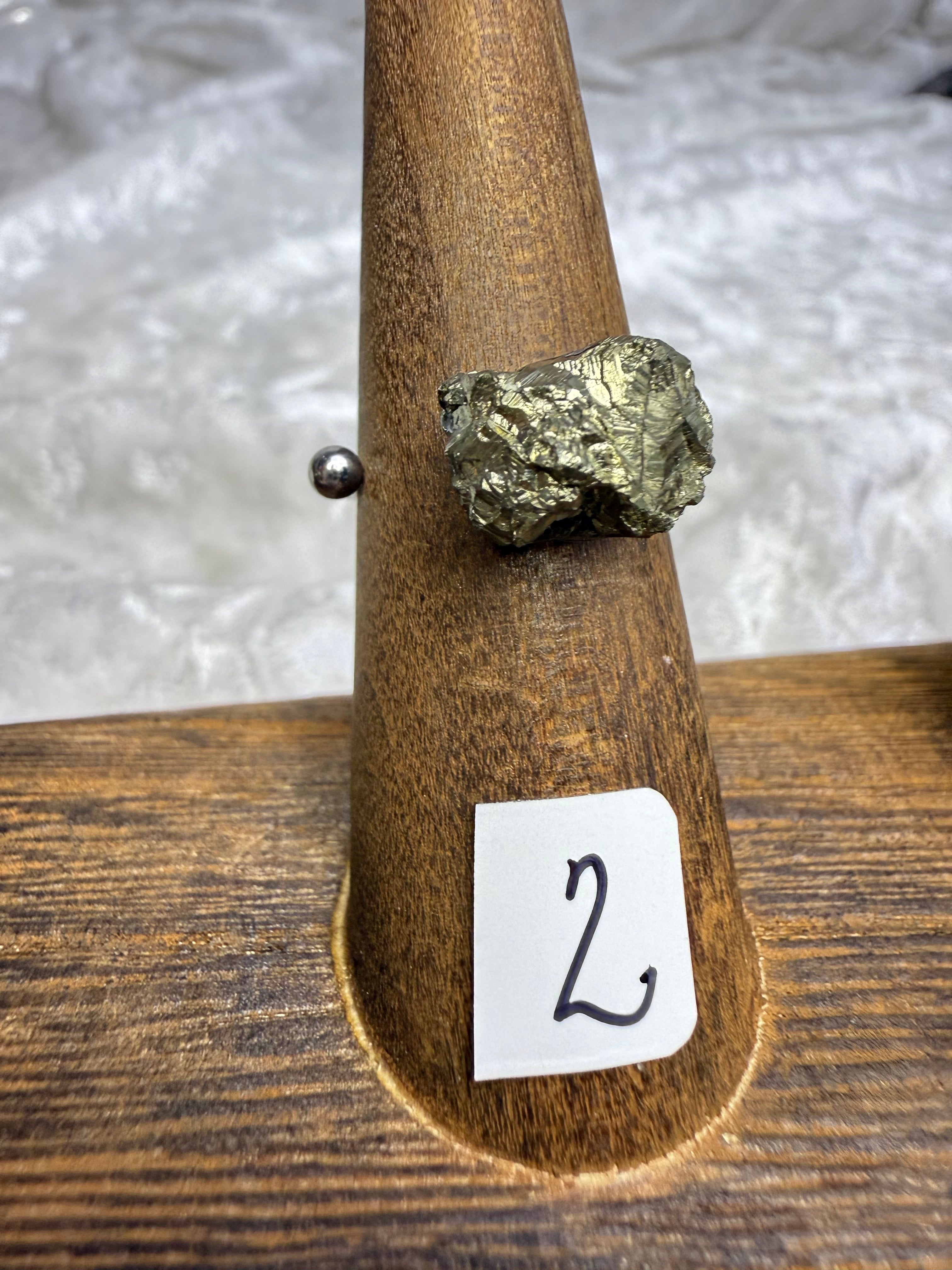 One-of-a-Kind Raw Pyrite Ring #2 | Handmade Adjustable Hypoallergenic Crystal Jewelry