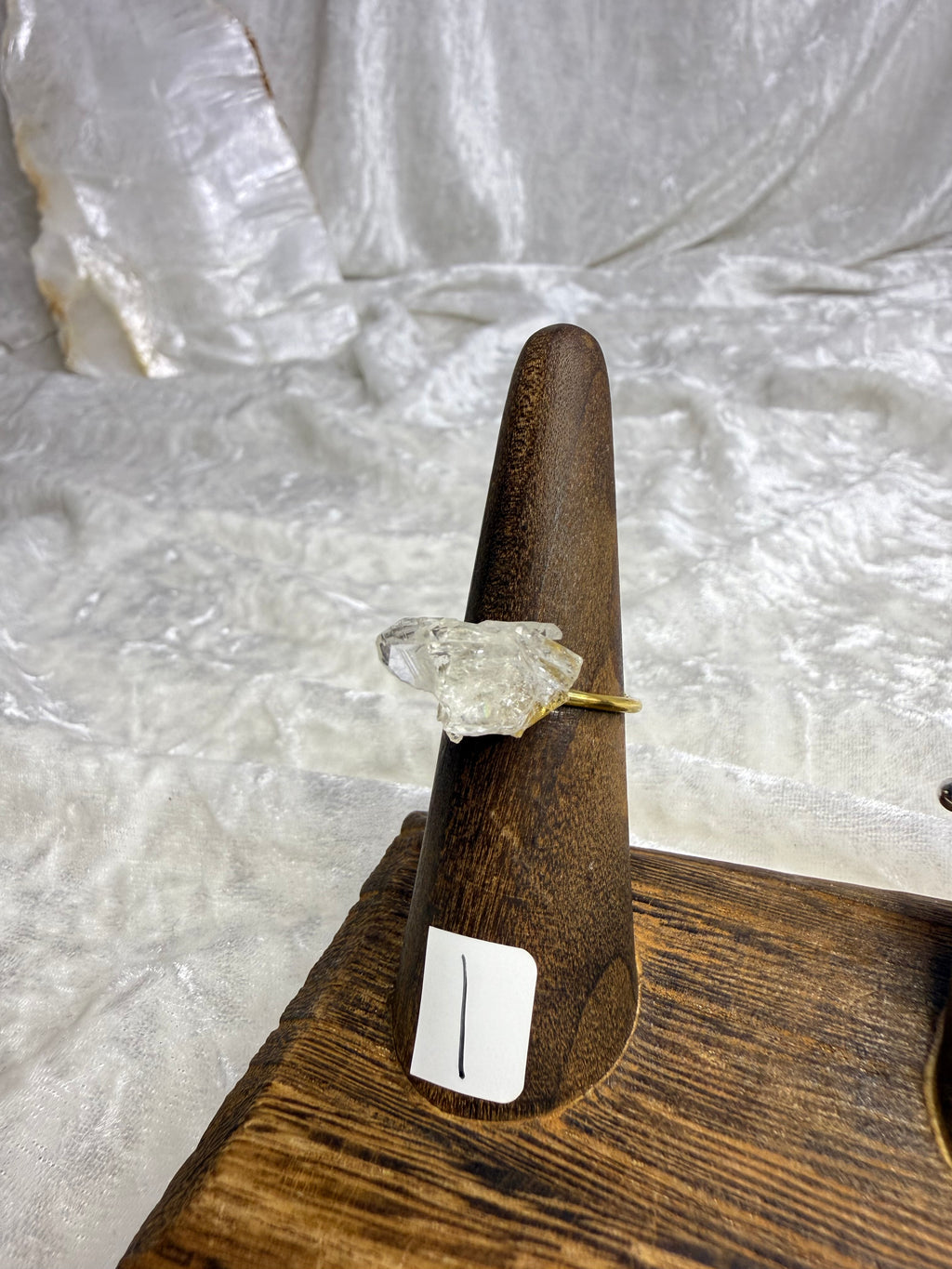 One-of-a-Kind Raw Clear Quartz Ring #1 | Handmade Adjustable Hypoallergenic Crystal Jewelry