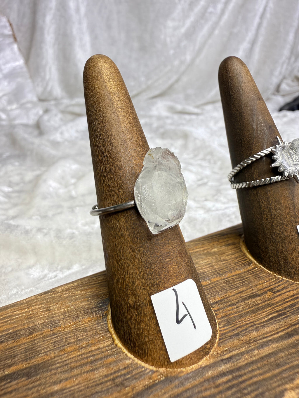 One-of-a-Kind Raw Clear Quartz Ring #4 | Handmade Adjustable Hypoallergenic Crystal Jewelry