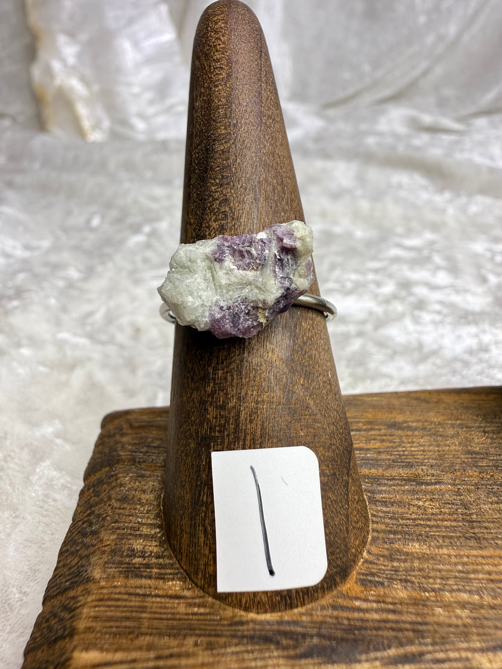 One-of-a-Kind Raw Lepidolite Ring #1 | Handmade Adjustable Hypoallergenic Crystal Jewelry
