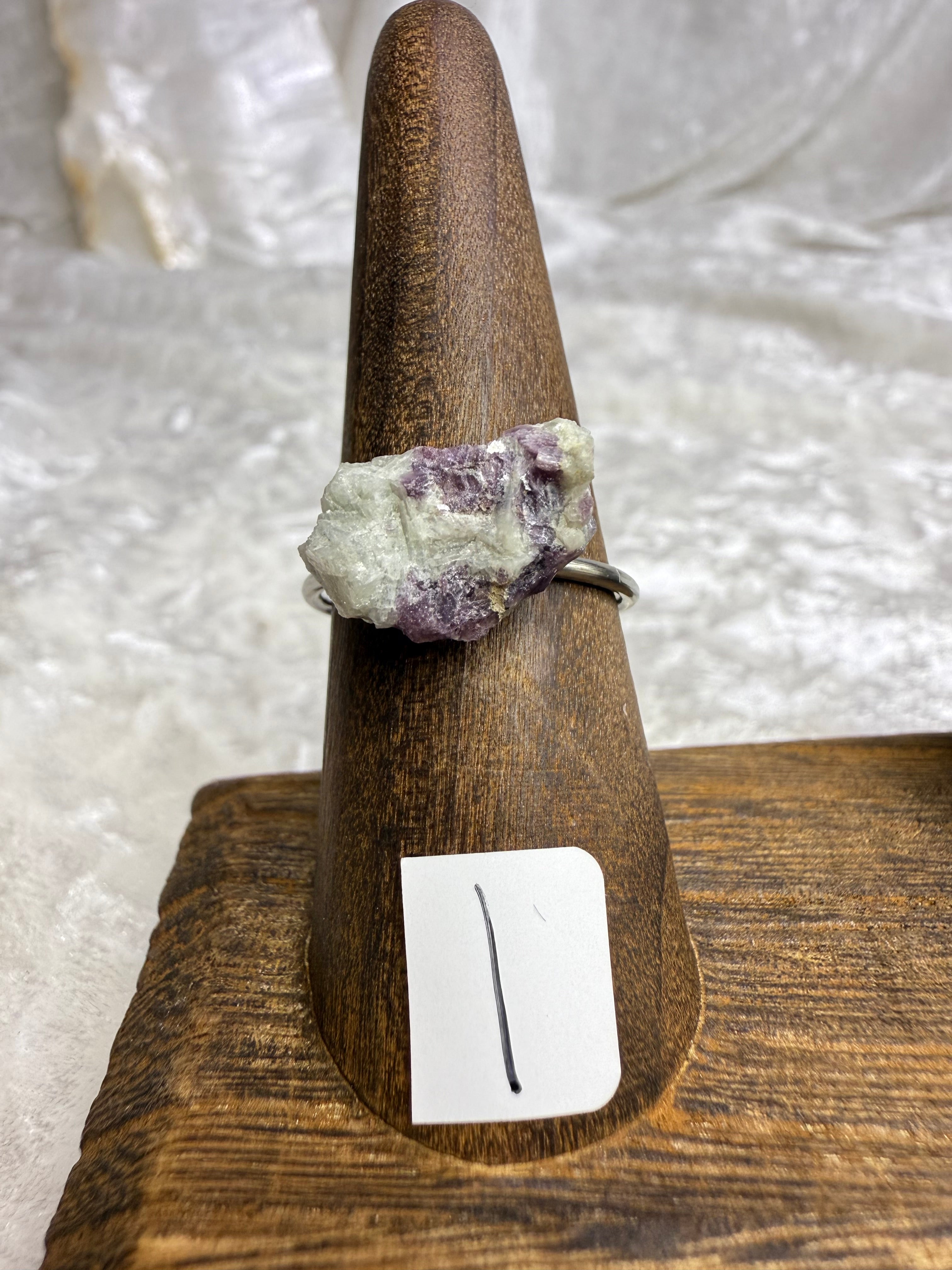 One-of-a-Kind Raw Lepidolite Ring #1 | Handmade Adjustable Hypoallergenic Crystal Jewelry