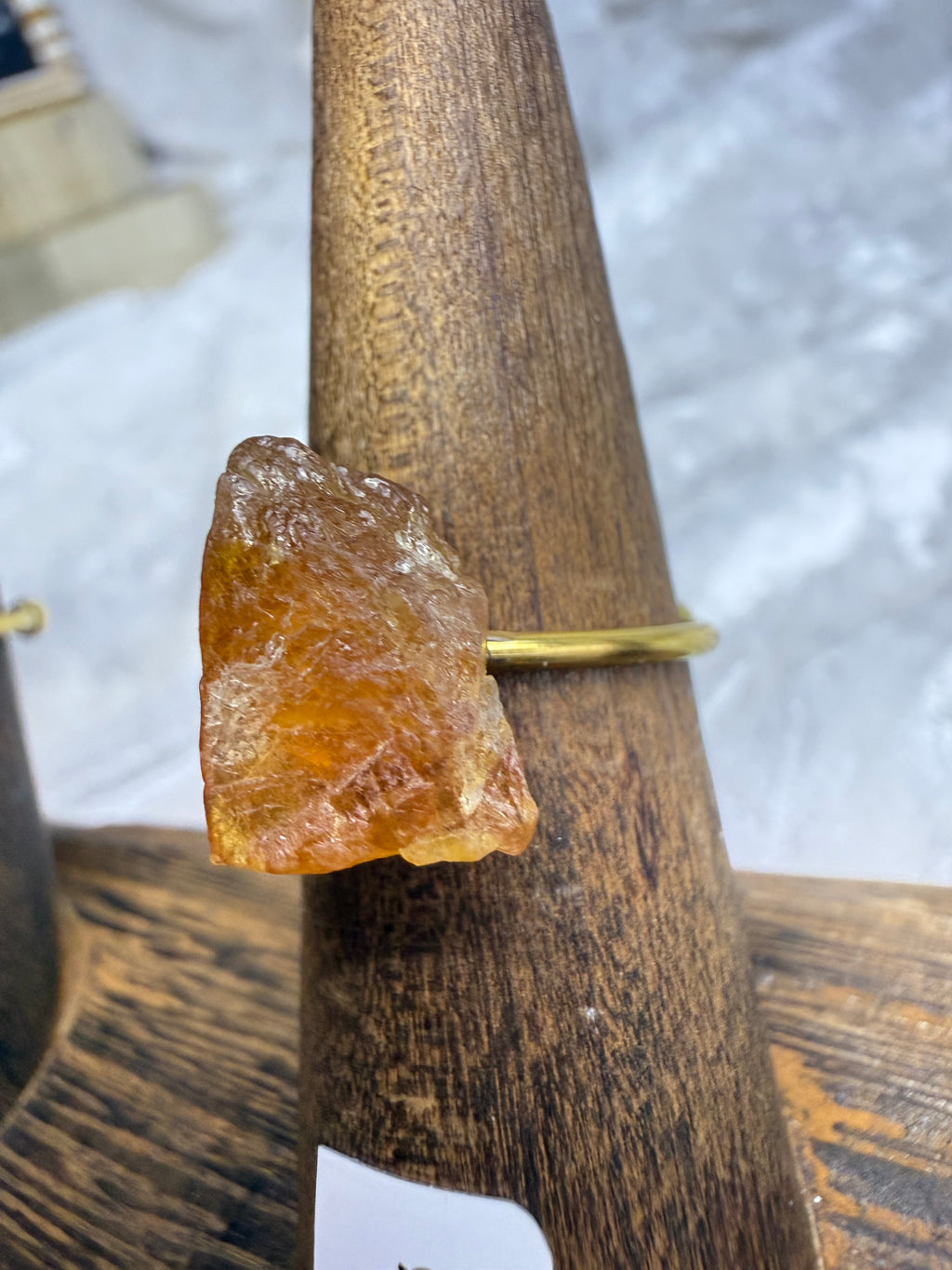 One-of-a-Kind Raw Garnet Ring #2 | Handmade Adjustable Hypoallergenic Crystal Jewelry