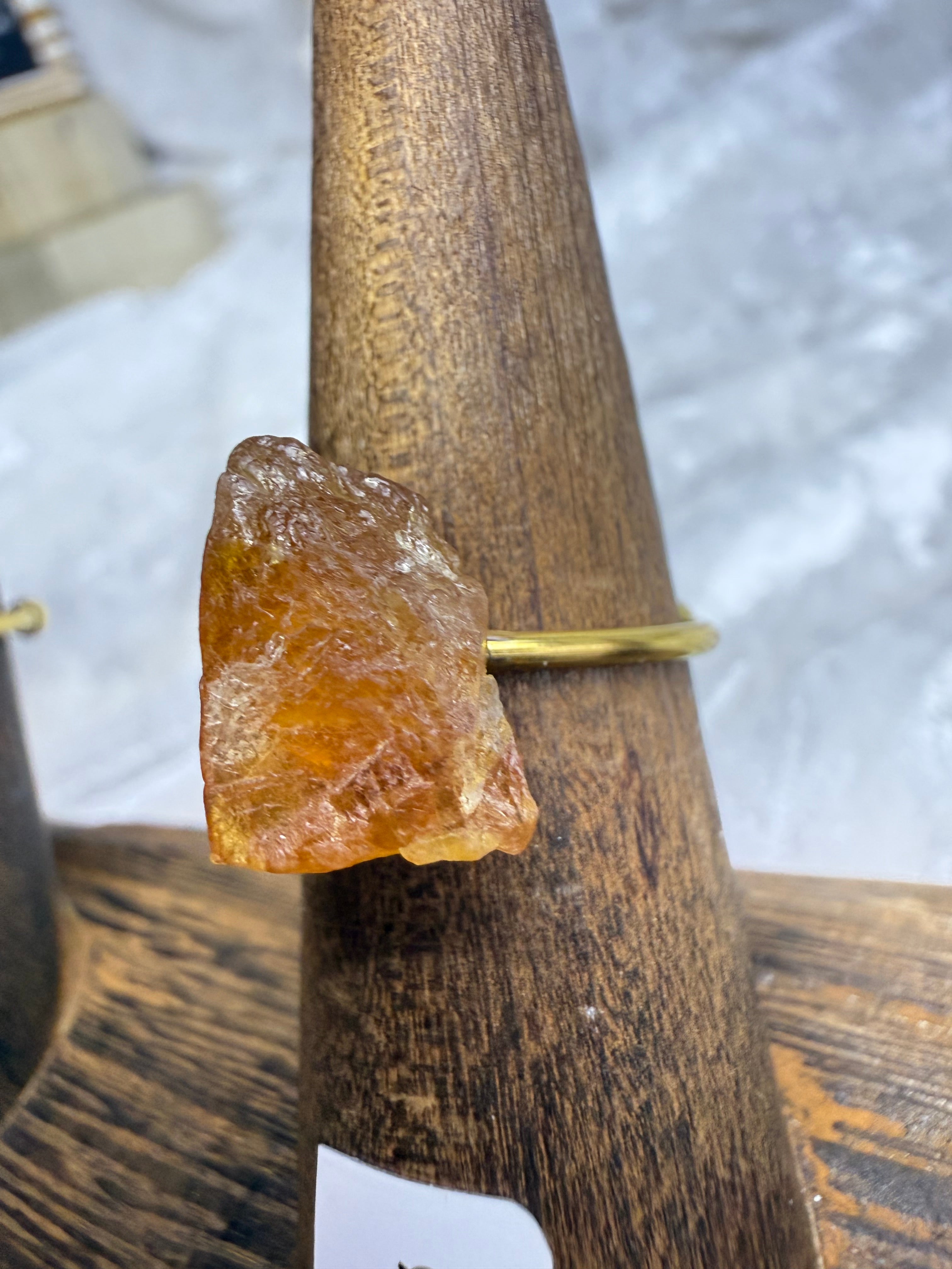 One-of-a-Kind Raw Garnet Ring #2 | Handmade Adjustable Hypoallergenic Crystal Jewelry
