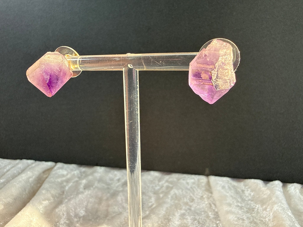 Raw Amethyst Crystal Earrings