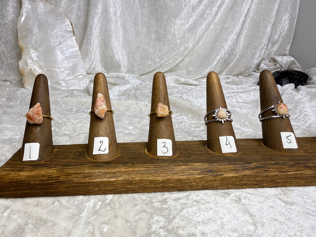 One-of-a-Kind Raw Sunstone Ring #1 | Handmade Adjustable Hypoallergenic Crystal Jewelry