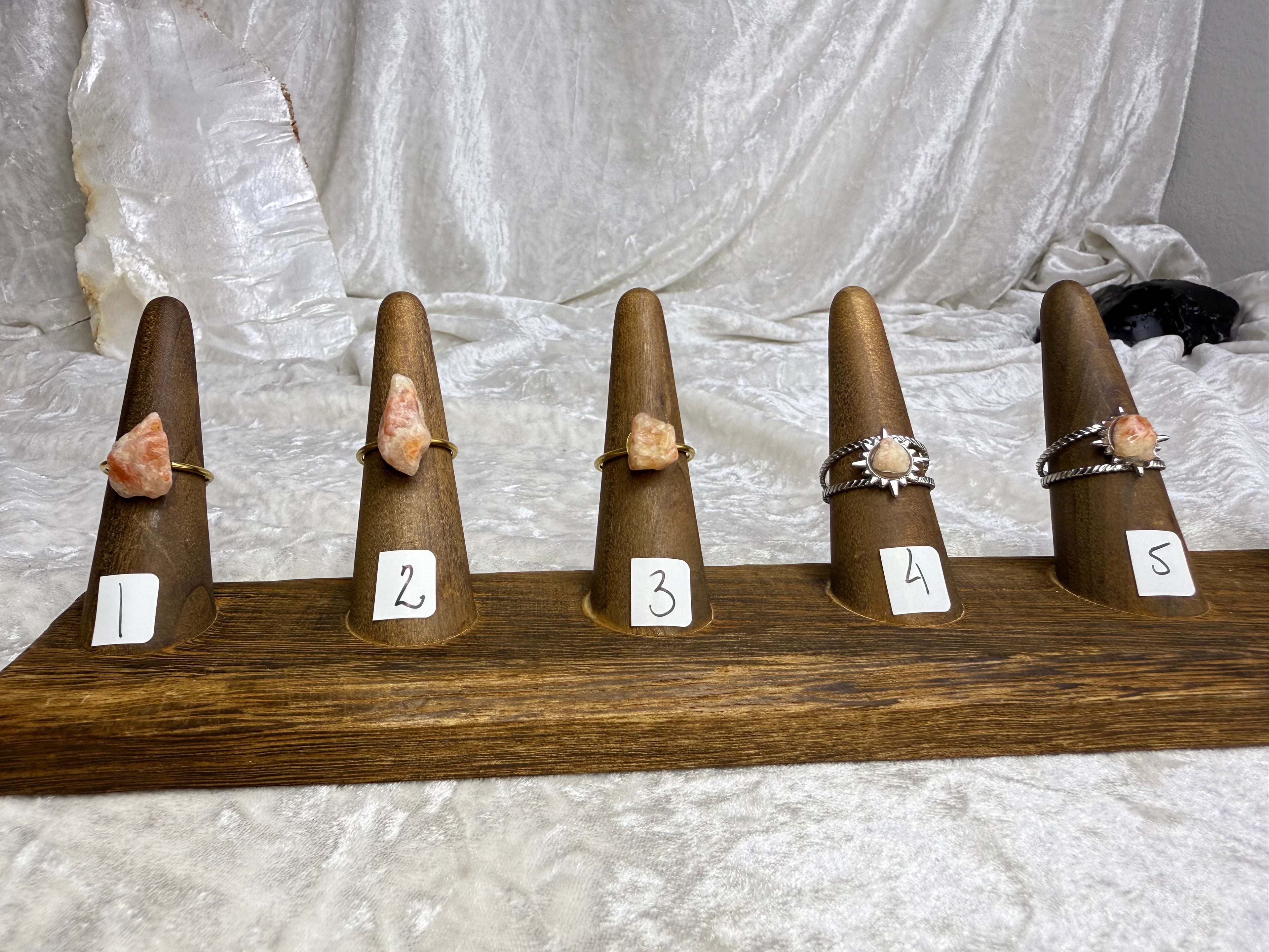 One-of-a-Kind Raw Sunstone Ring #1 | Handmade Adjustable Hypoallergenic Crystal Jewelry