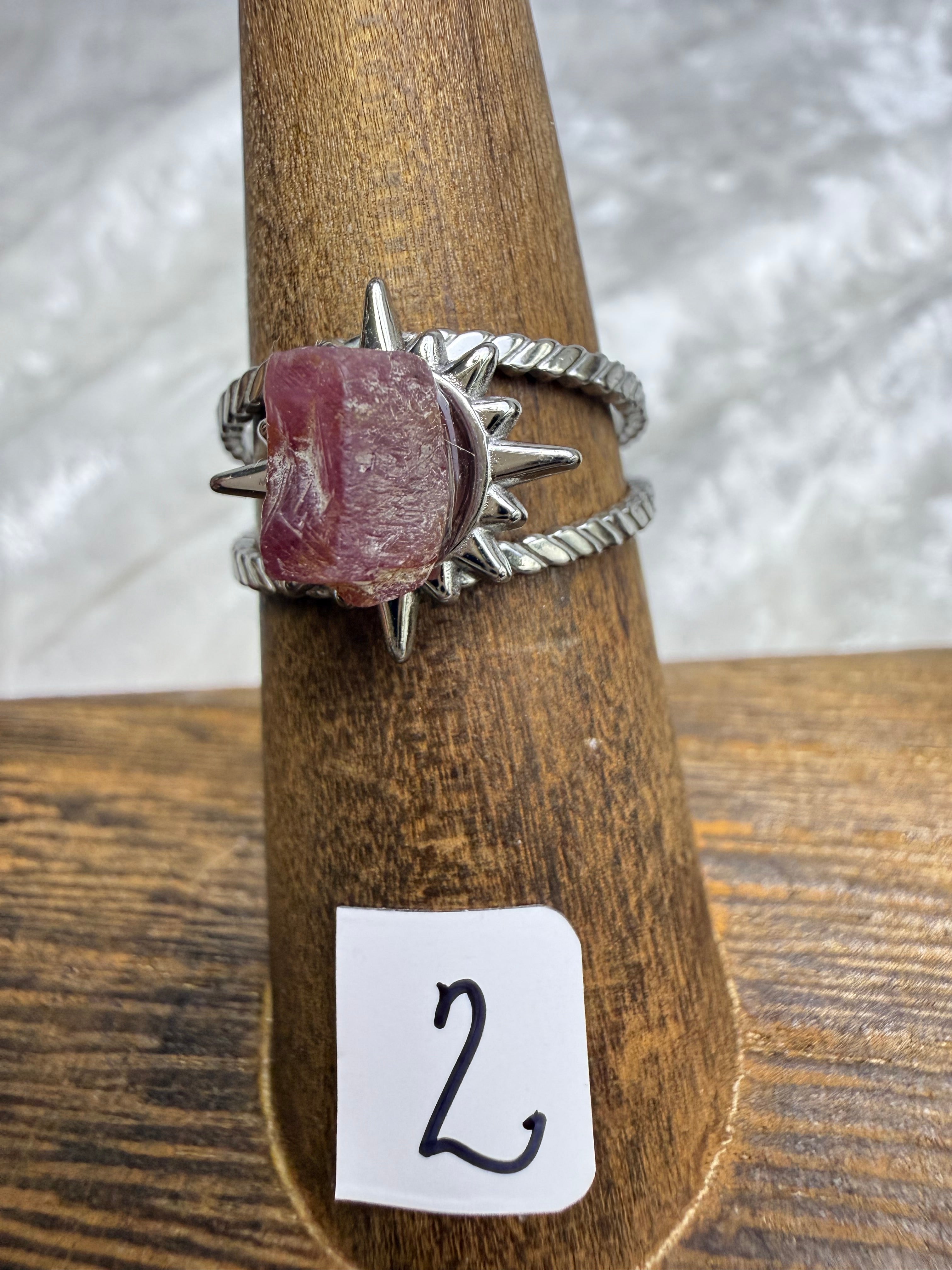 One-of-a-Kind Raw Ruby Ring #2 | Handmade Adjustable Hypoallergenic Crystal Jewelry