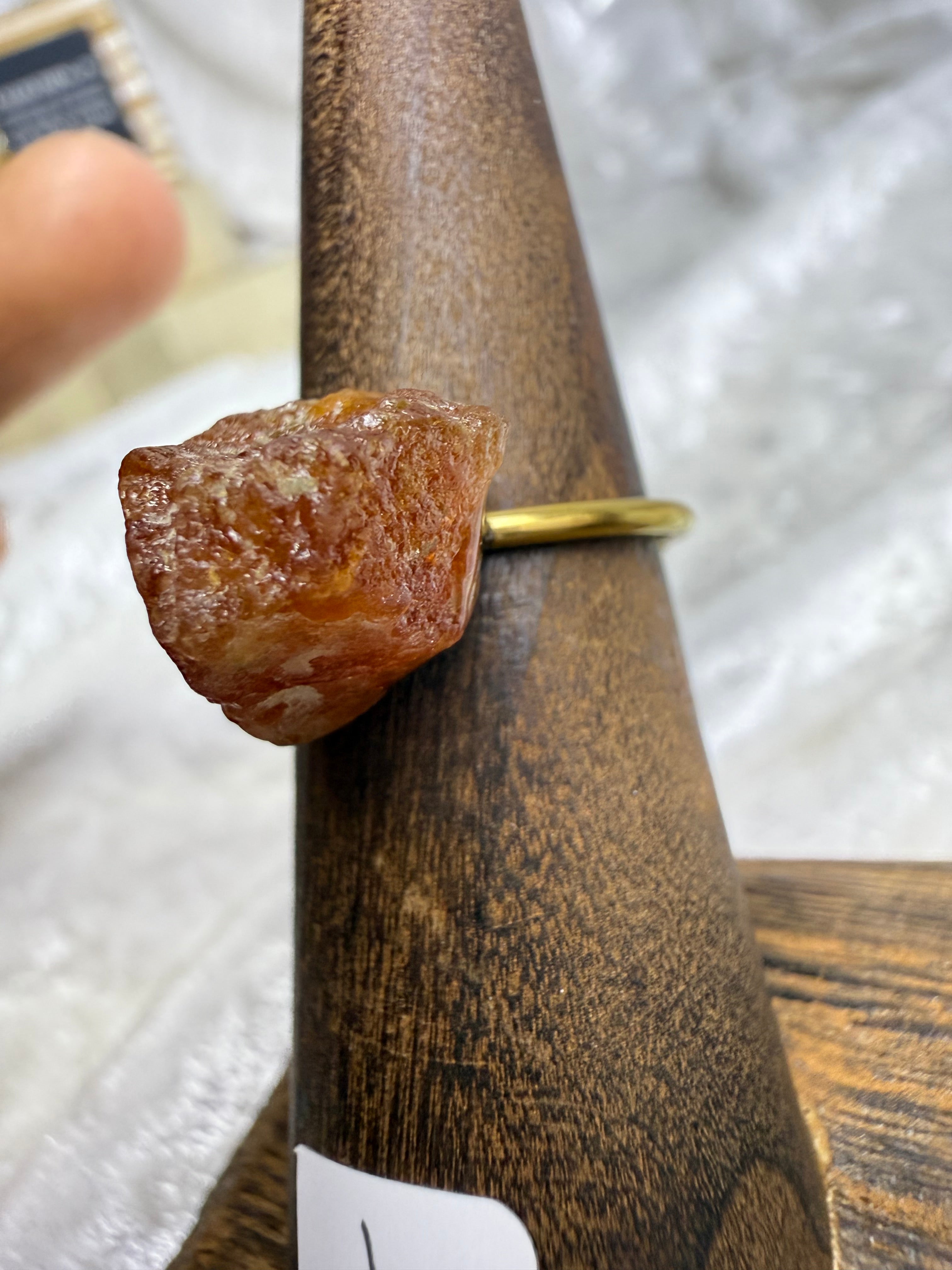 One-of-a-Kind Raw Garnet Ring #1 | Handmade Adjustable Hypoallergenic Crystal Jewelry