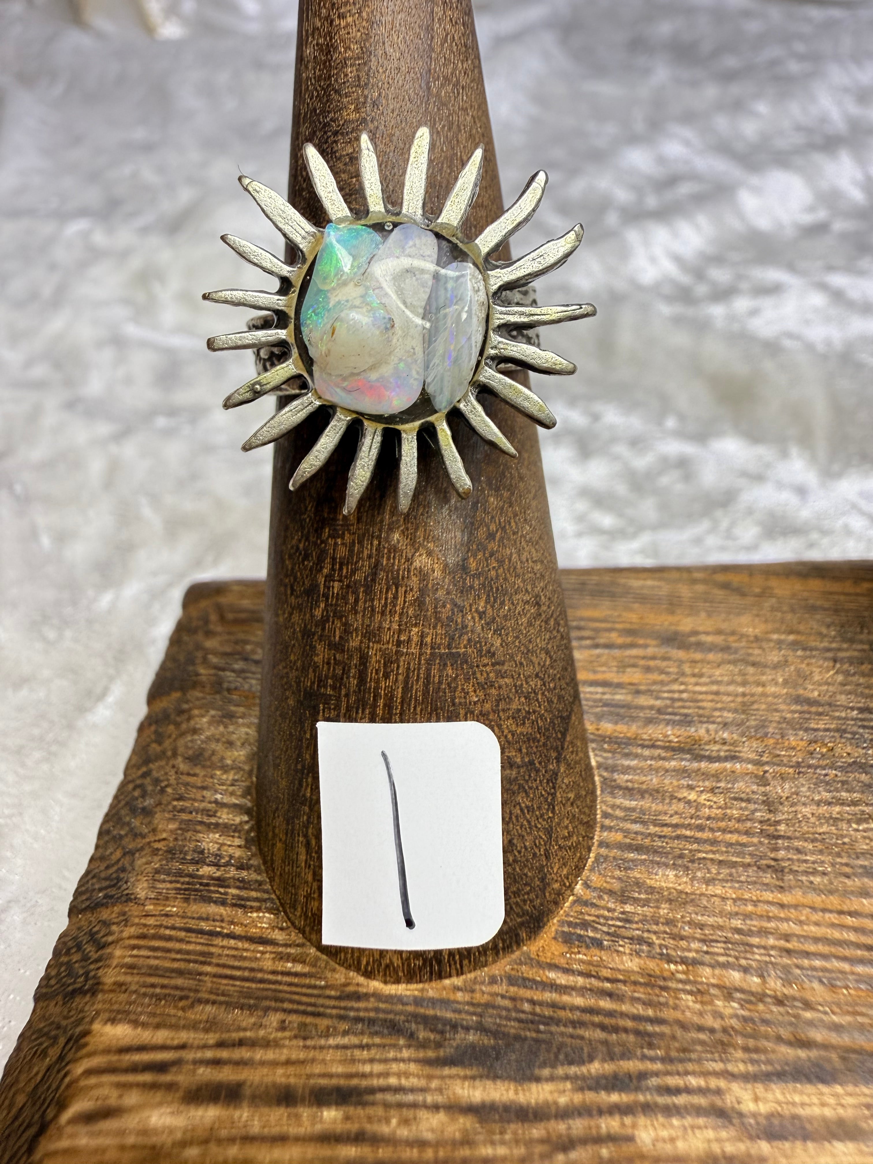 One-of-a-Kind Raw Opal Ring #1 | Handmade Adjustable Hypoallergenic Crystal Jewelry