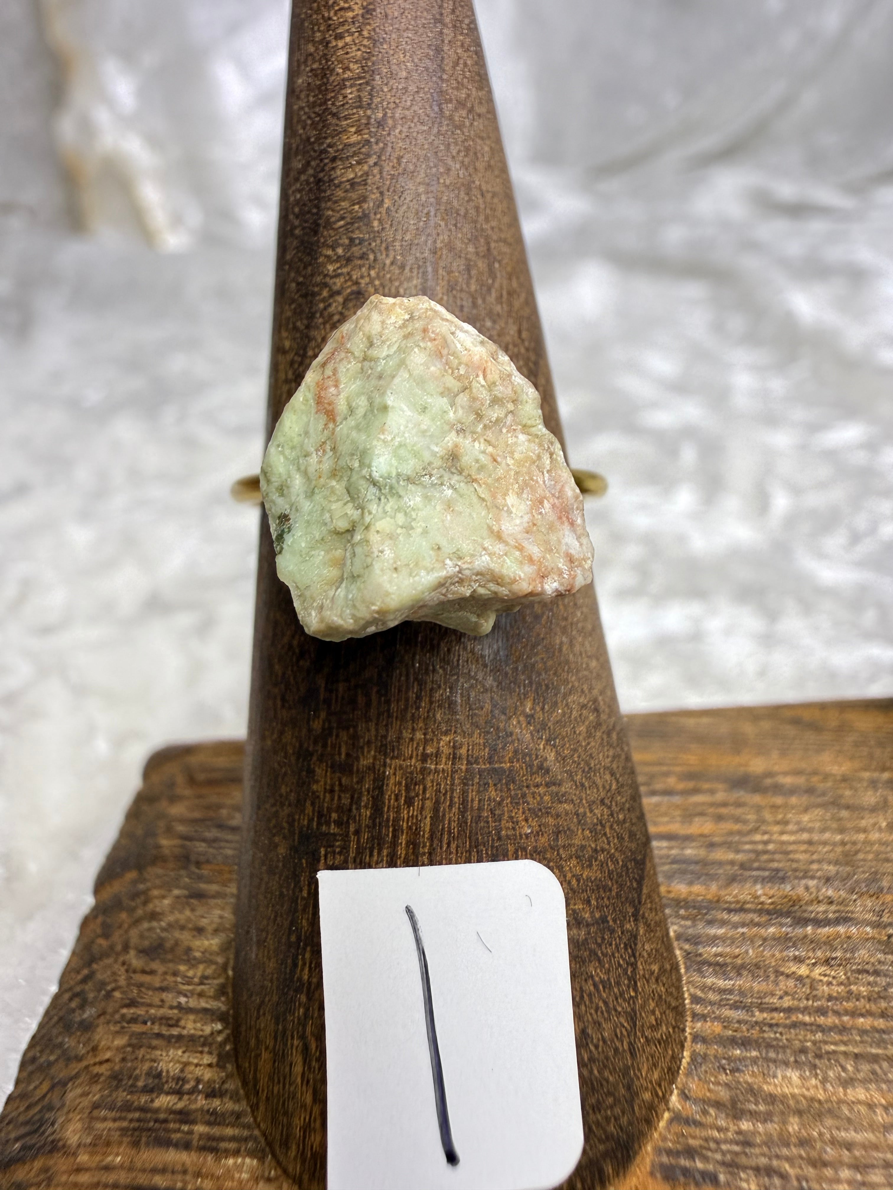 One-of-a-Kind Raw Turquoise Ring #1 | Handmade Adjustable Hypoallergenic Crystal Jewelry