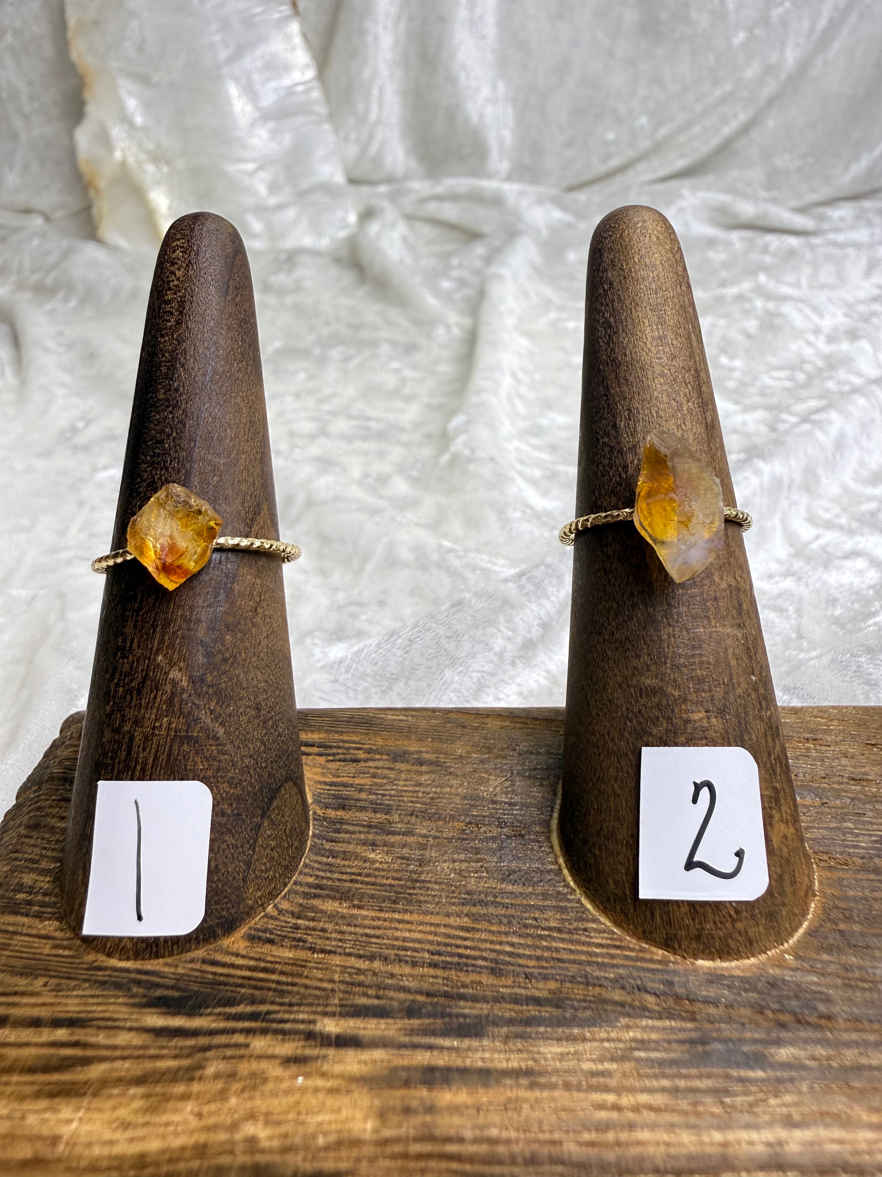 One-of-a-Kind Raw Citrine Ring #1 | Handmade Adjustable Hypoallergenic Crystal Jewelry