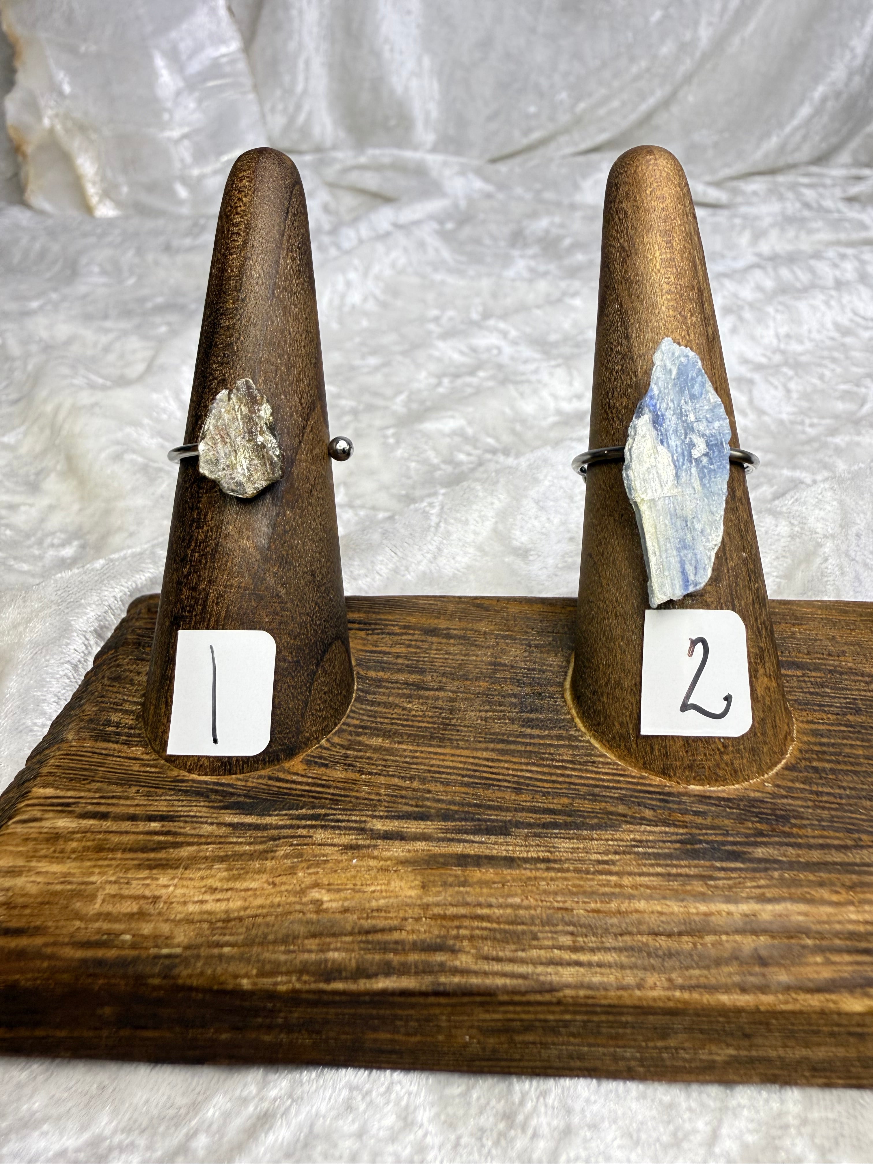 One-of-a-Kind Raw Kyanite Ring #1 | Handmade Adjustable Hypoallergenic Crystal Jewelry