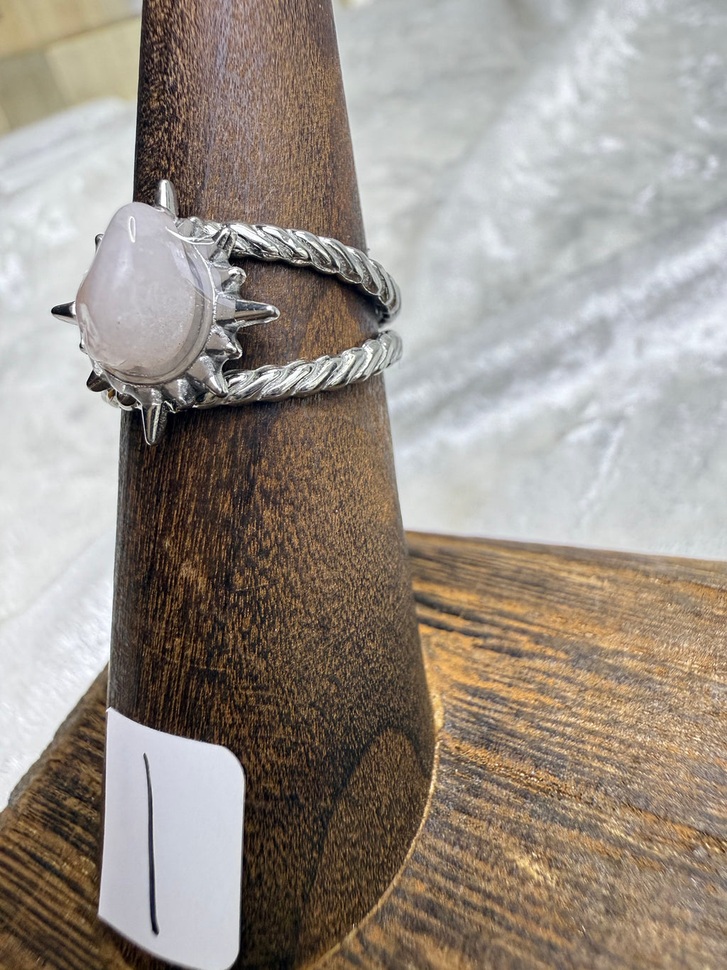 One-of-a-Kind Rose Quartz Ring #1 | Handmade Adjustable Hypoallergenic Crystal Jewelry