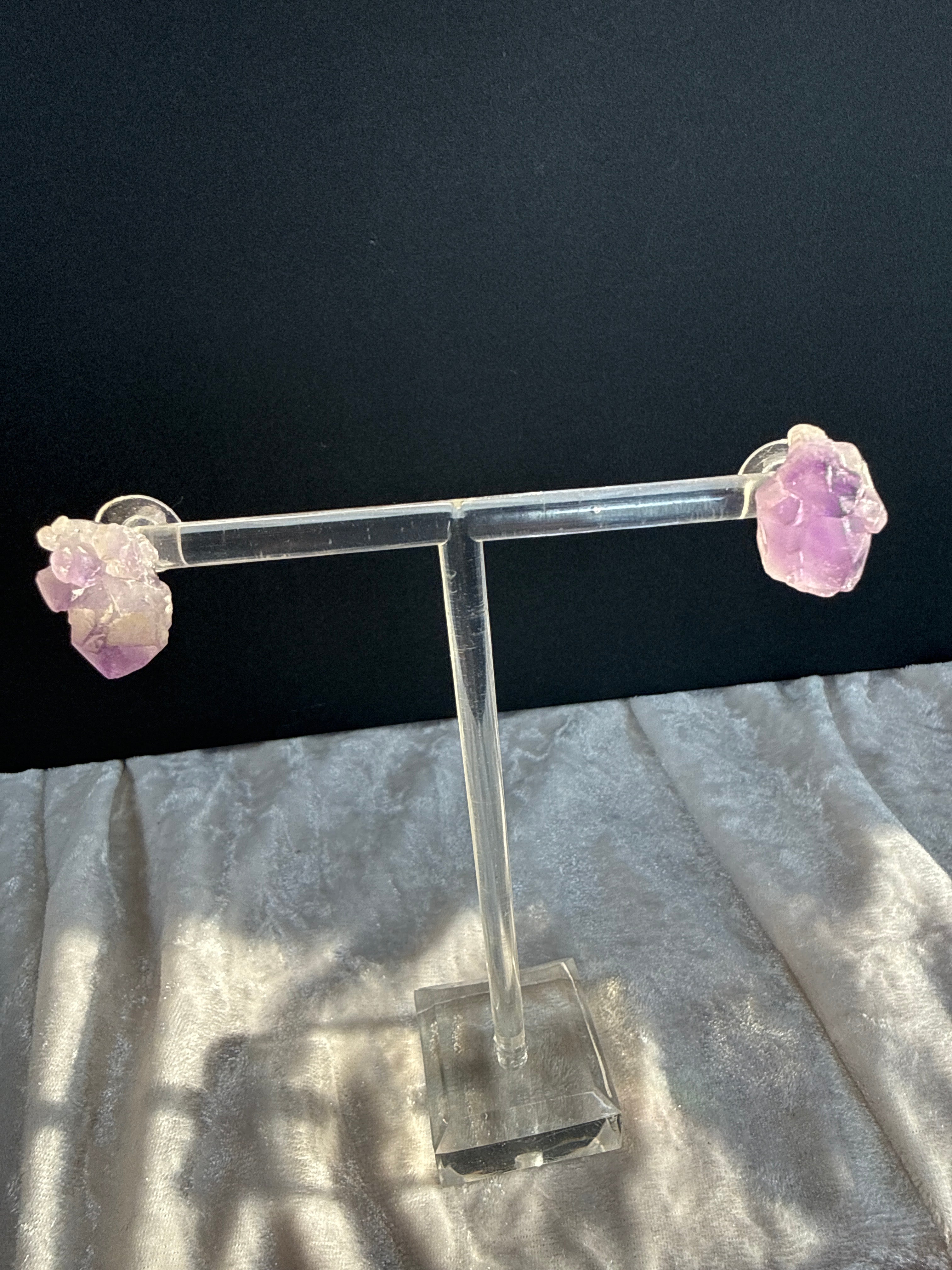Raw Amethyst Crystal Earrings