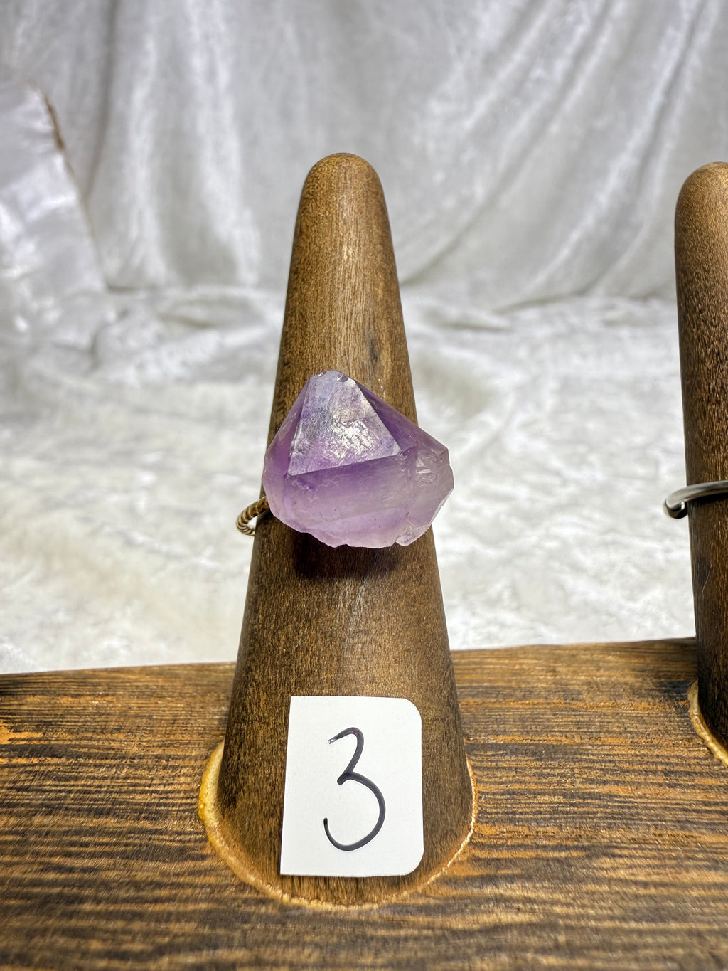 One-of-a-Kind Raw Amethyst Ring #3 | Handmade Adjustable Hypoallergenic Crystal Jewelry