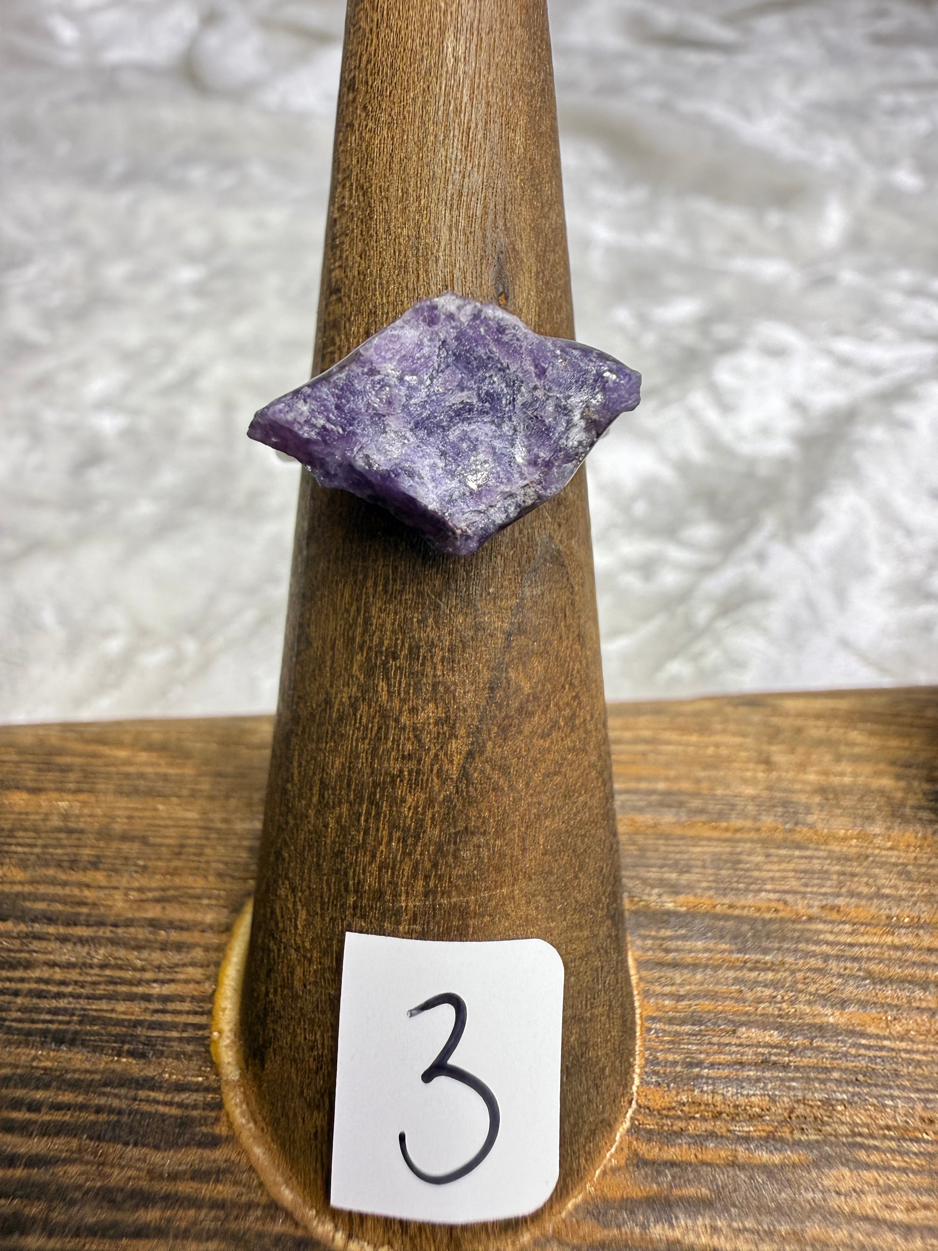 One-of-a-Kind Raw Lepidolite Ring #3 | Handmade Adjustable Hypoallergenic Crystal Jewelry