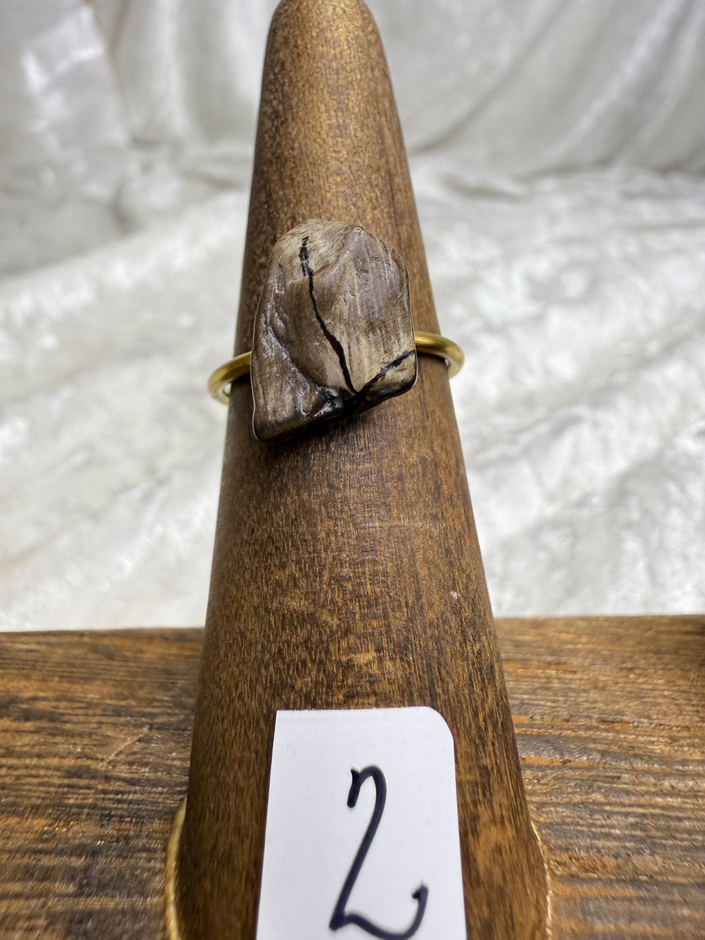 One-of-a-Kind Raw Petrified Wood Ring #2 | Handmade Adjustable Hypoallergenic Crystal Jewelry