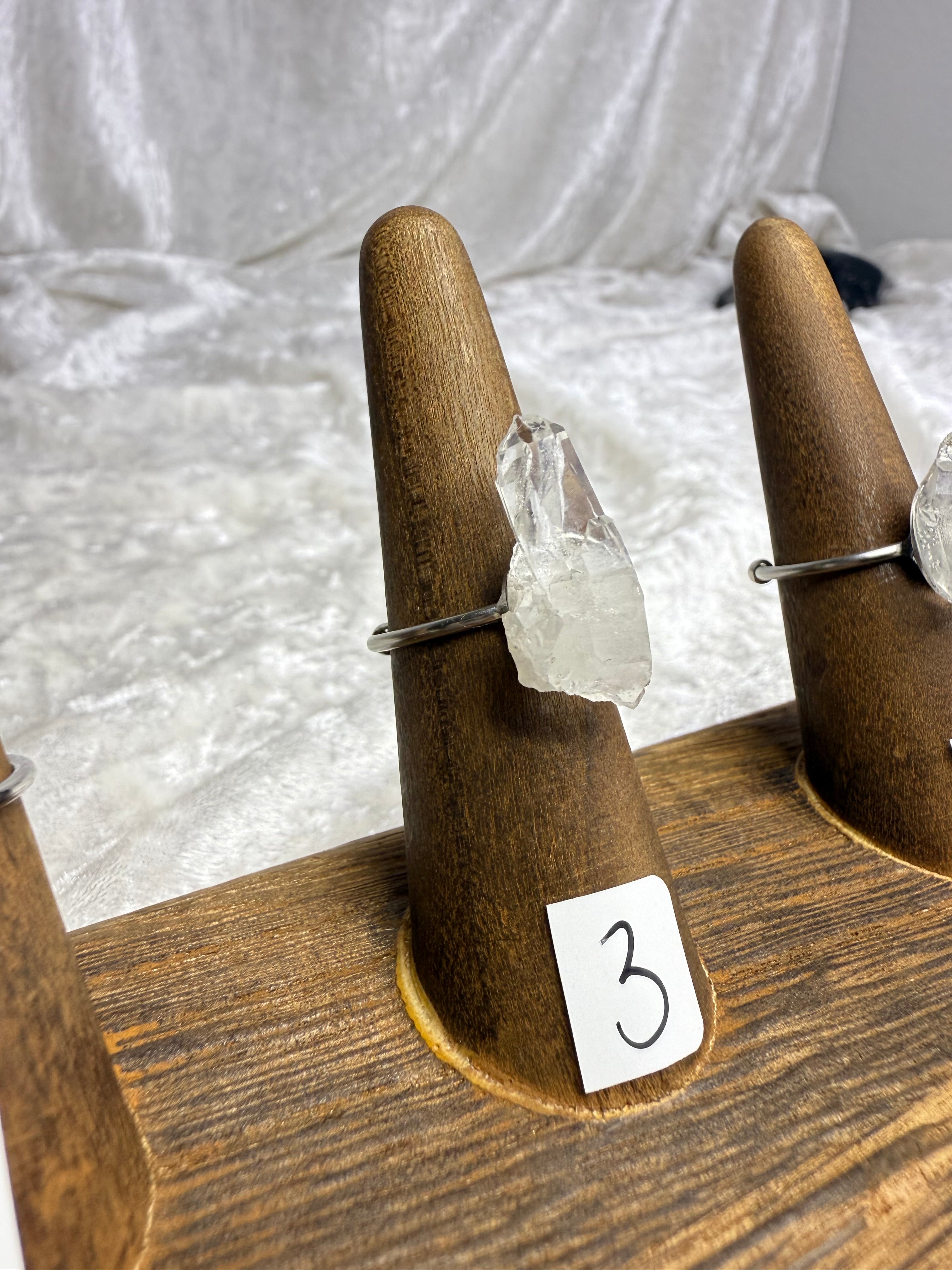 One-of-a-Kind Raw Clear Quartz Ring #3 | Handmade Adjustable Hypoallergenic Crystal Jewelry