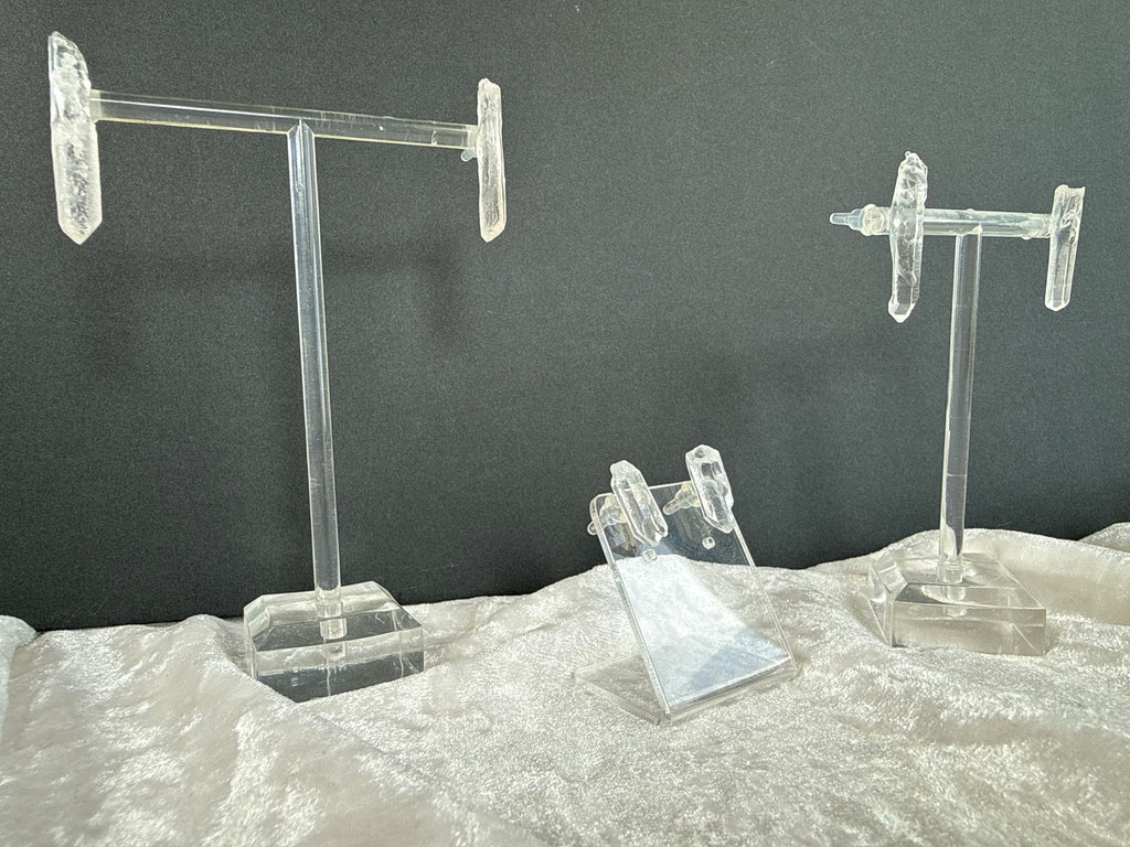 Clear Quartz Raw Crystal Earrings
