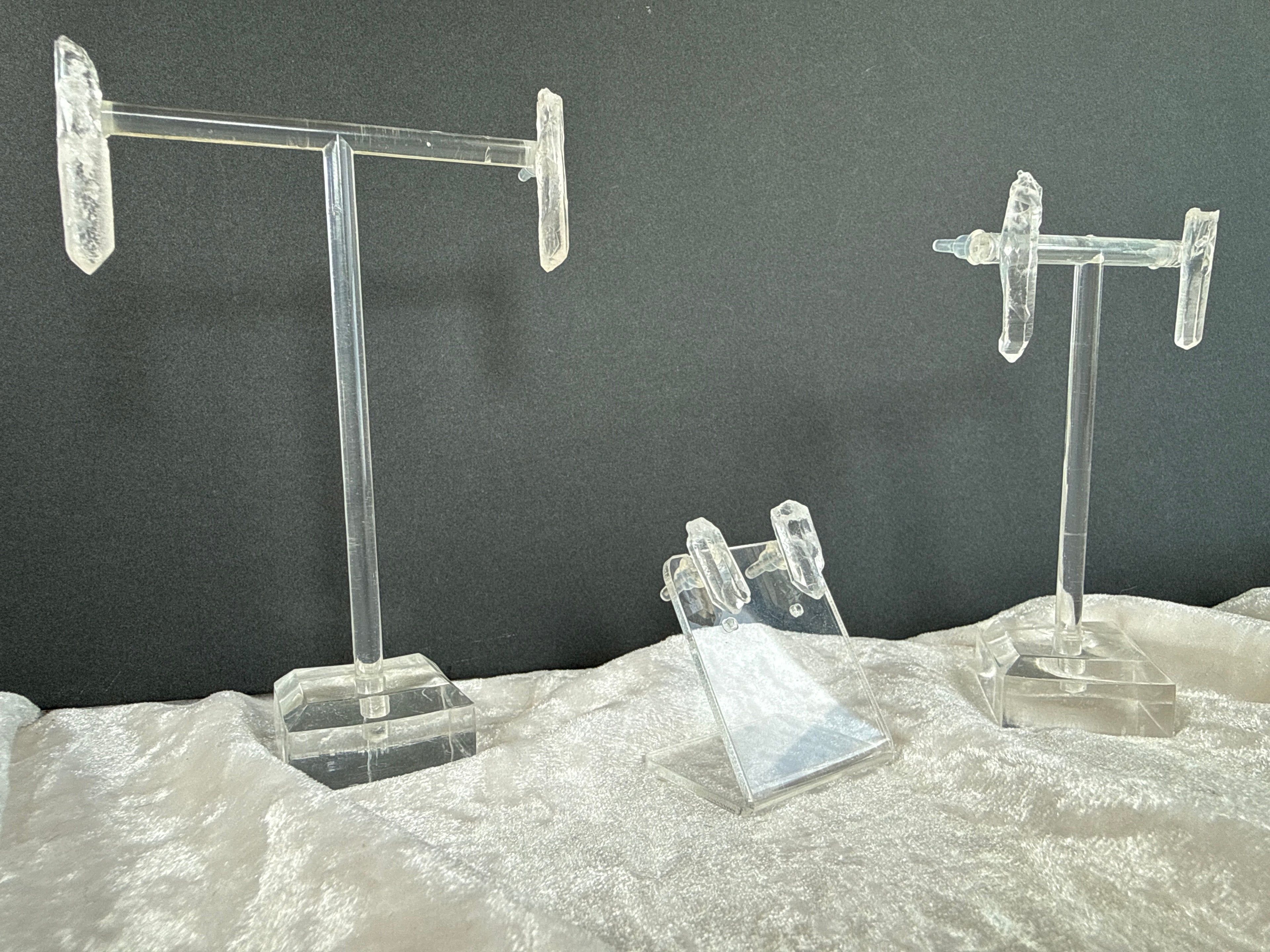 Clear Quartz Raw Crystal Earrings