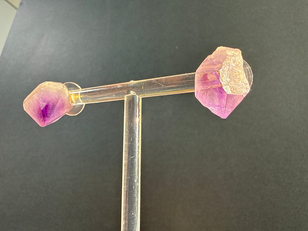 Raw Amethyst Crystal Earrings