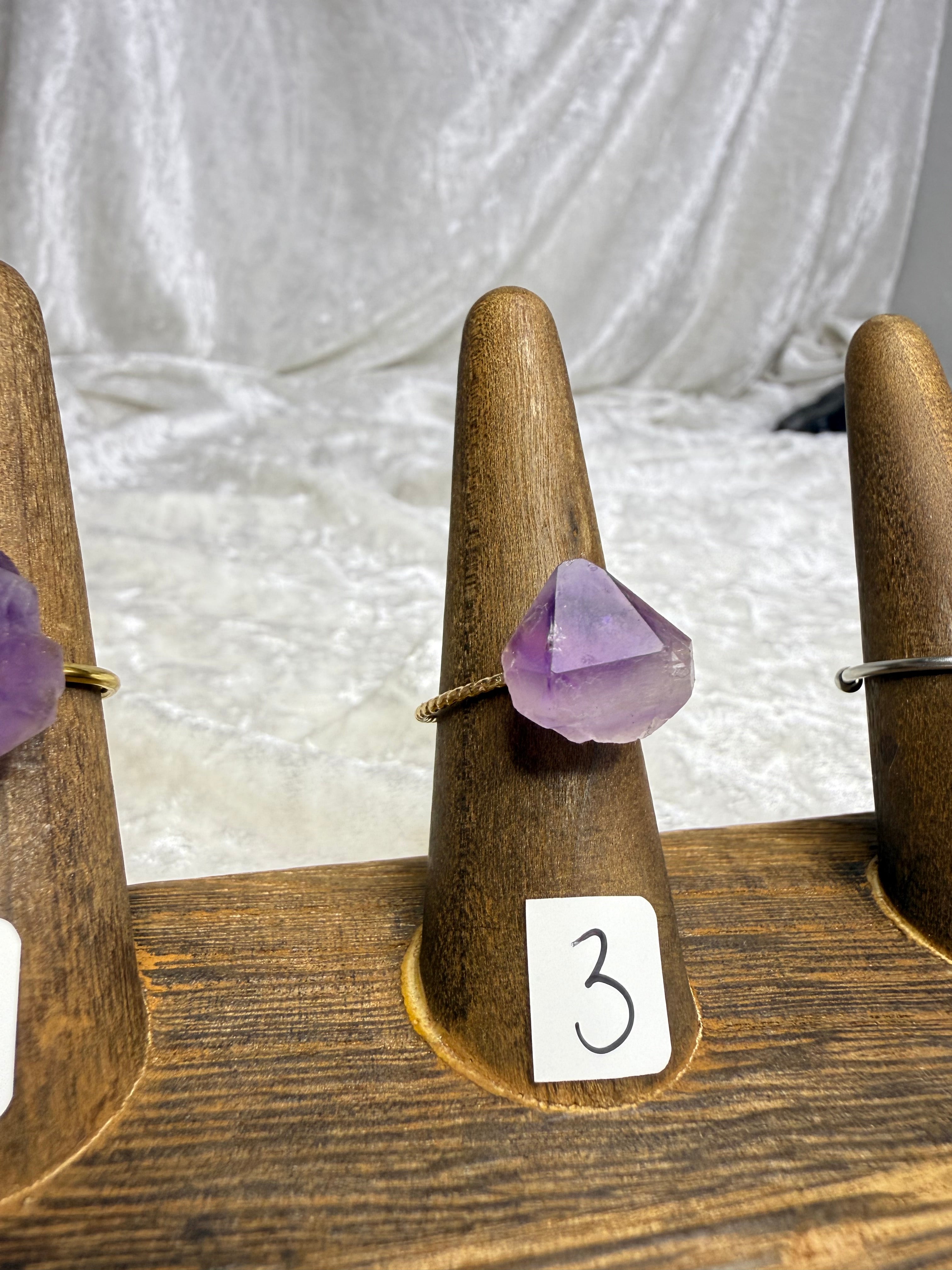 One-of-a-Kind Raw Amethyst Ring #3 | Handmade Adjustable Hypoallergenic Crystal Jewelry
