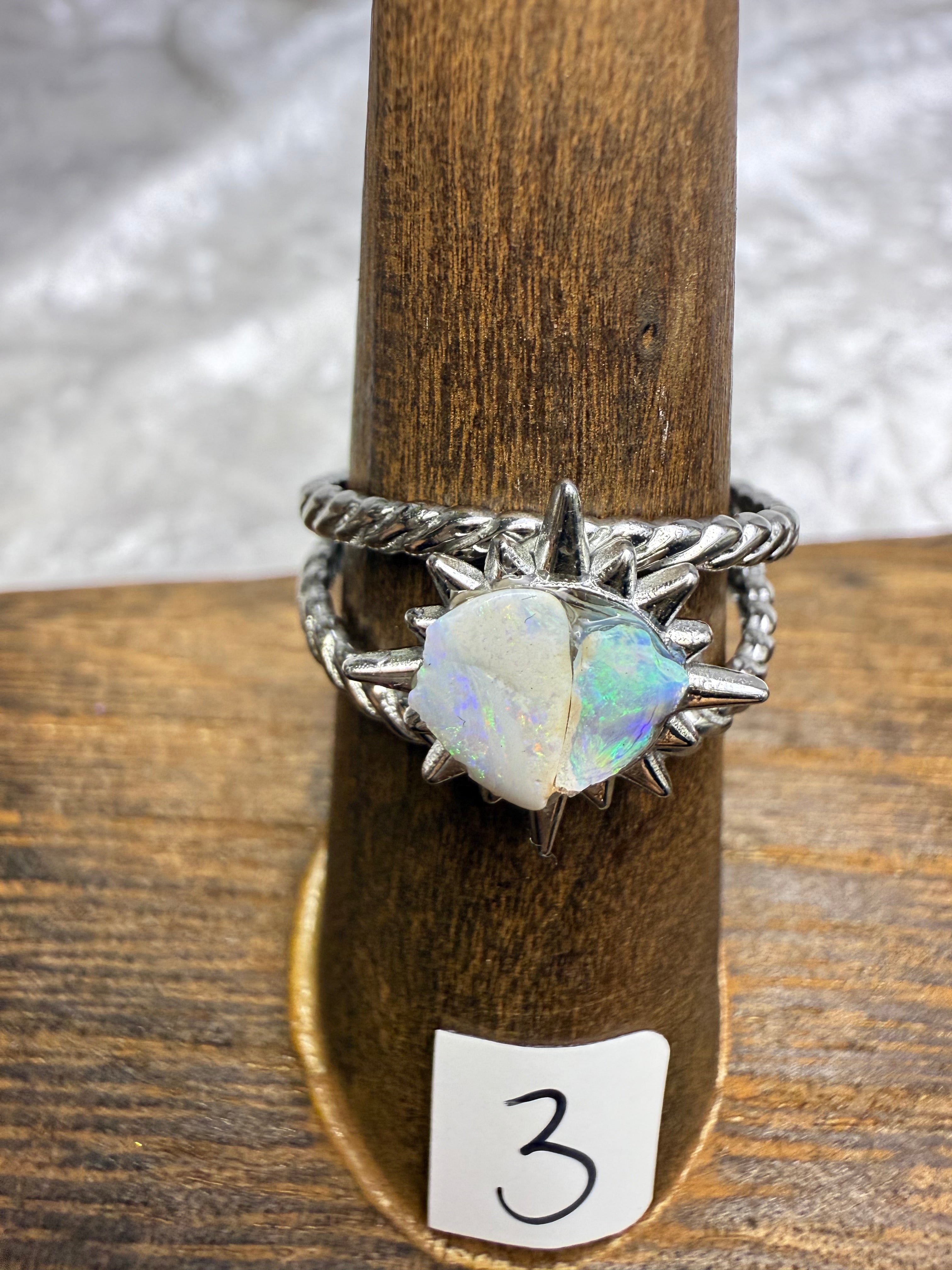 One-of-a-Kind Raw Opal Ring #3 | Handmade AdjustableHypoallergenic Crystal Jewelry