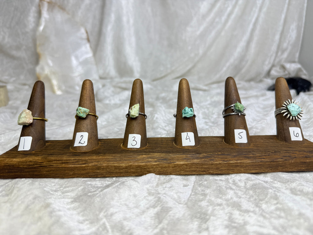 One-of-a-Kind Raw Turquoise Ring #1 | Handmade Adjustable Hypoallergenic Crystal Jewelry