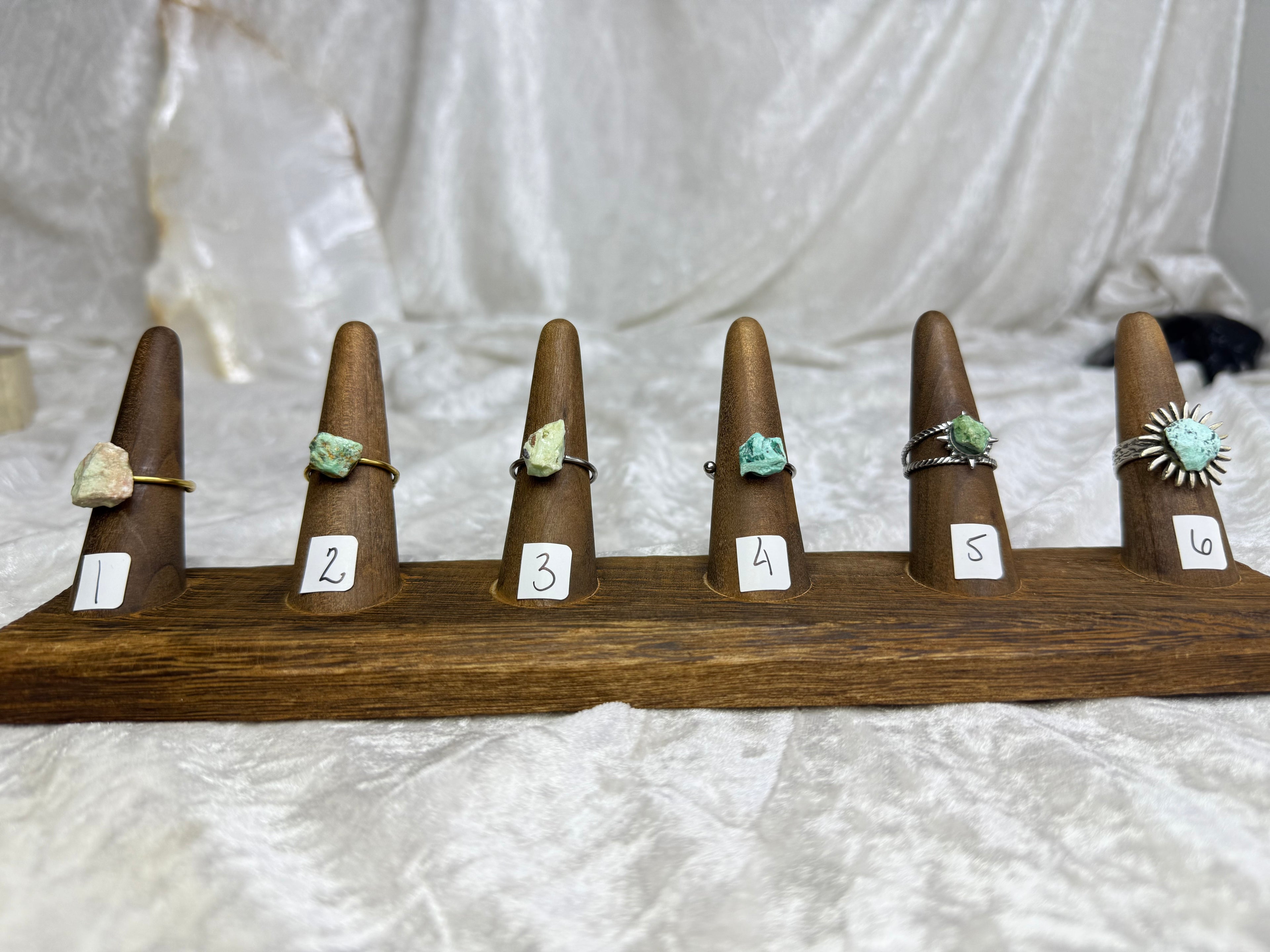 One-of-a-Kind Raw Turquoise Ring #1 | Handmade Adjustable Hypoallergenic Crystal Jewelry