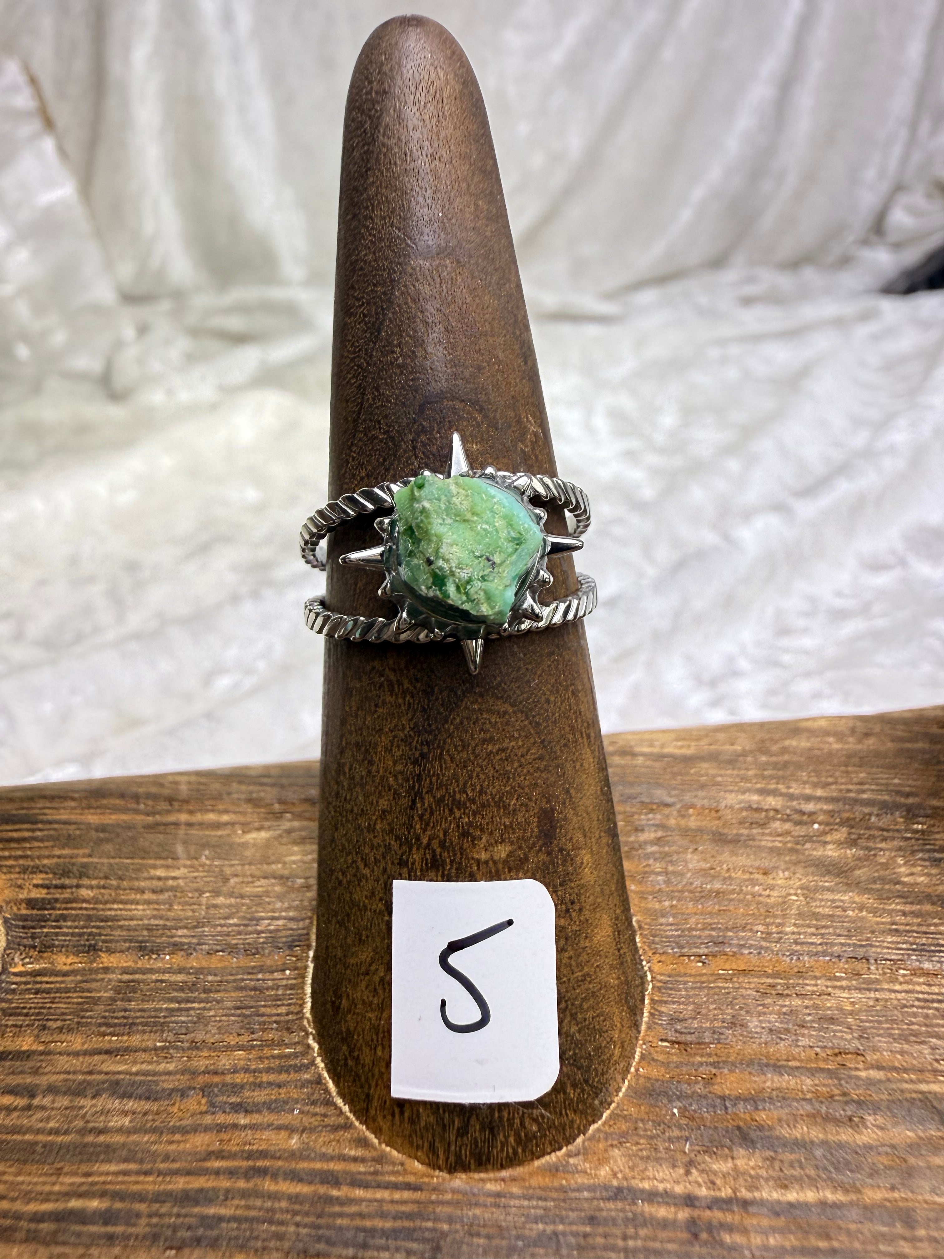 One-of-a-Kind Raw Turquoise Ring #5 | Handmade Adjustable Hypoallergenic Crystal Jewelry