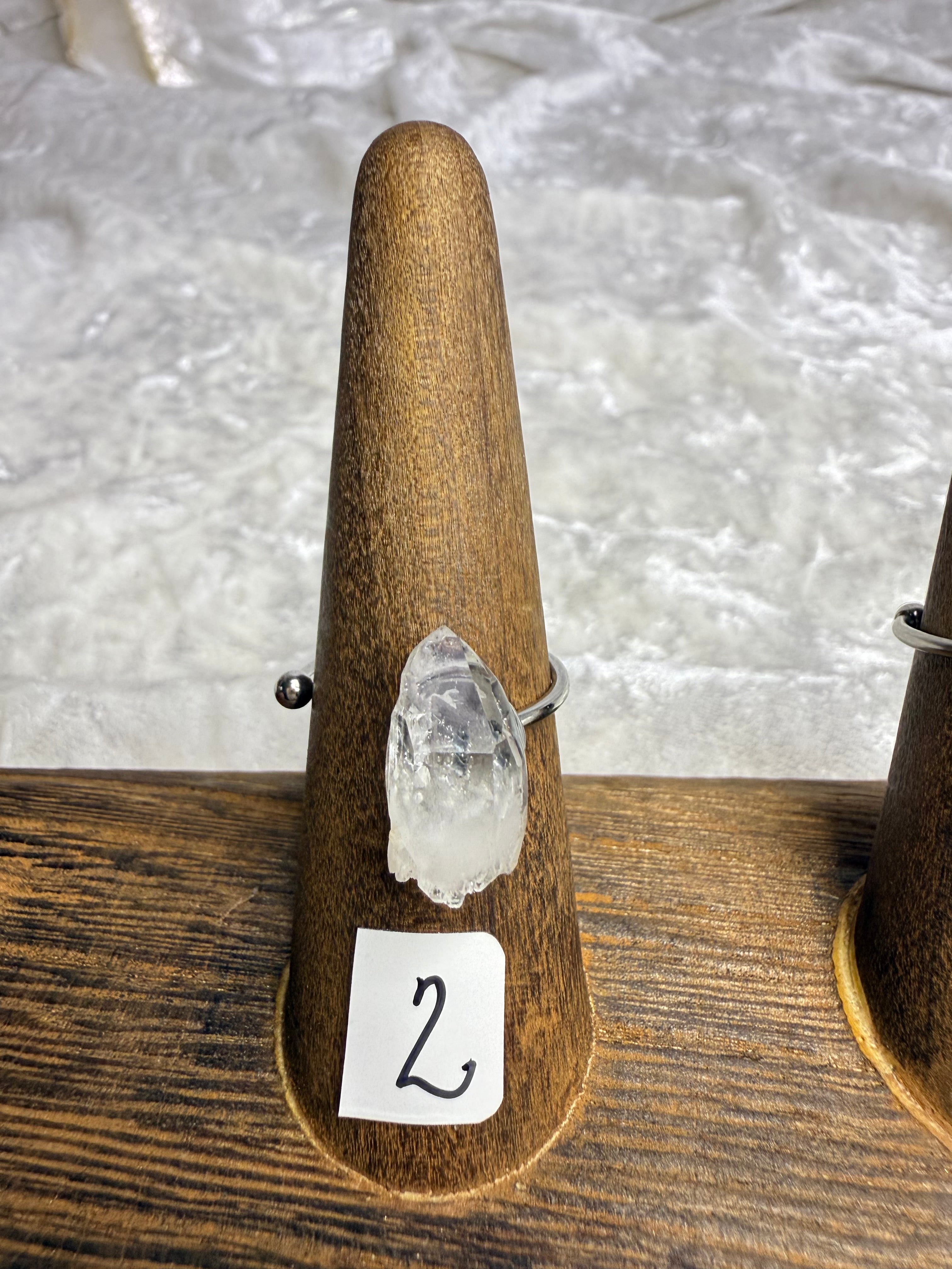 One-of-a-Kind Raw Clear Quartz Ring #2 | Handmade Adjustable Hypoallergenic Crystal Jewelry