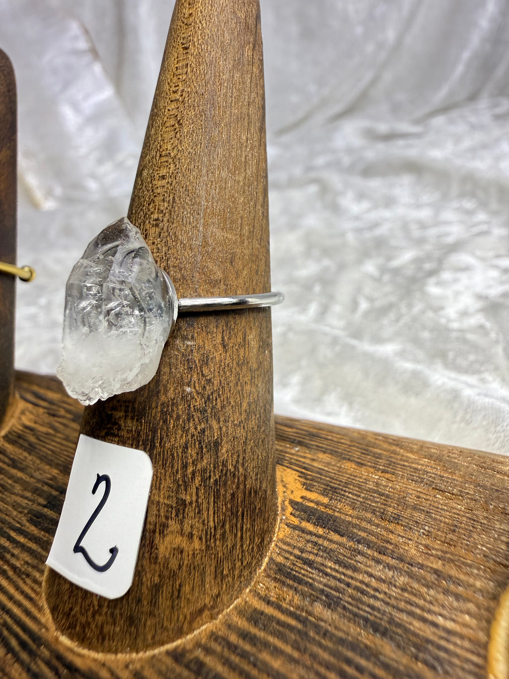 One-of-a-Kind Raw Clear Quartz Ring #2 | Handmade Adjustable Hypoallergenic Crystal Jewelry