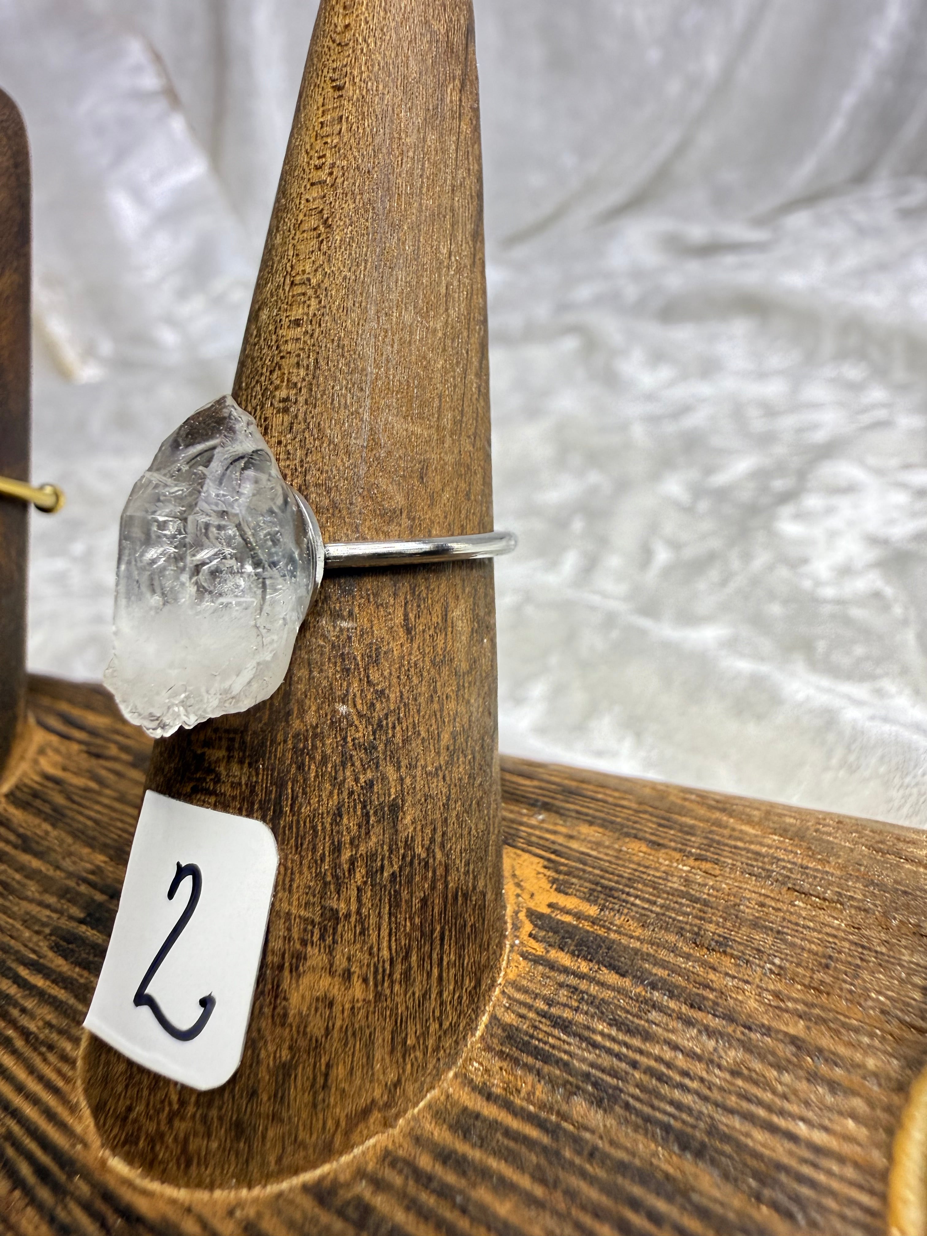 One-of-a-Kind Raw Clear Quartz Ring #2 | Handmade Adjustable Hypoallergenic Crystal Jewelry