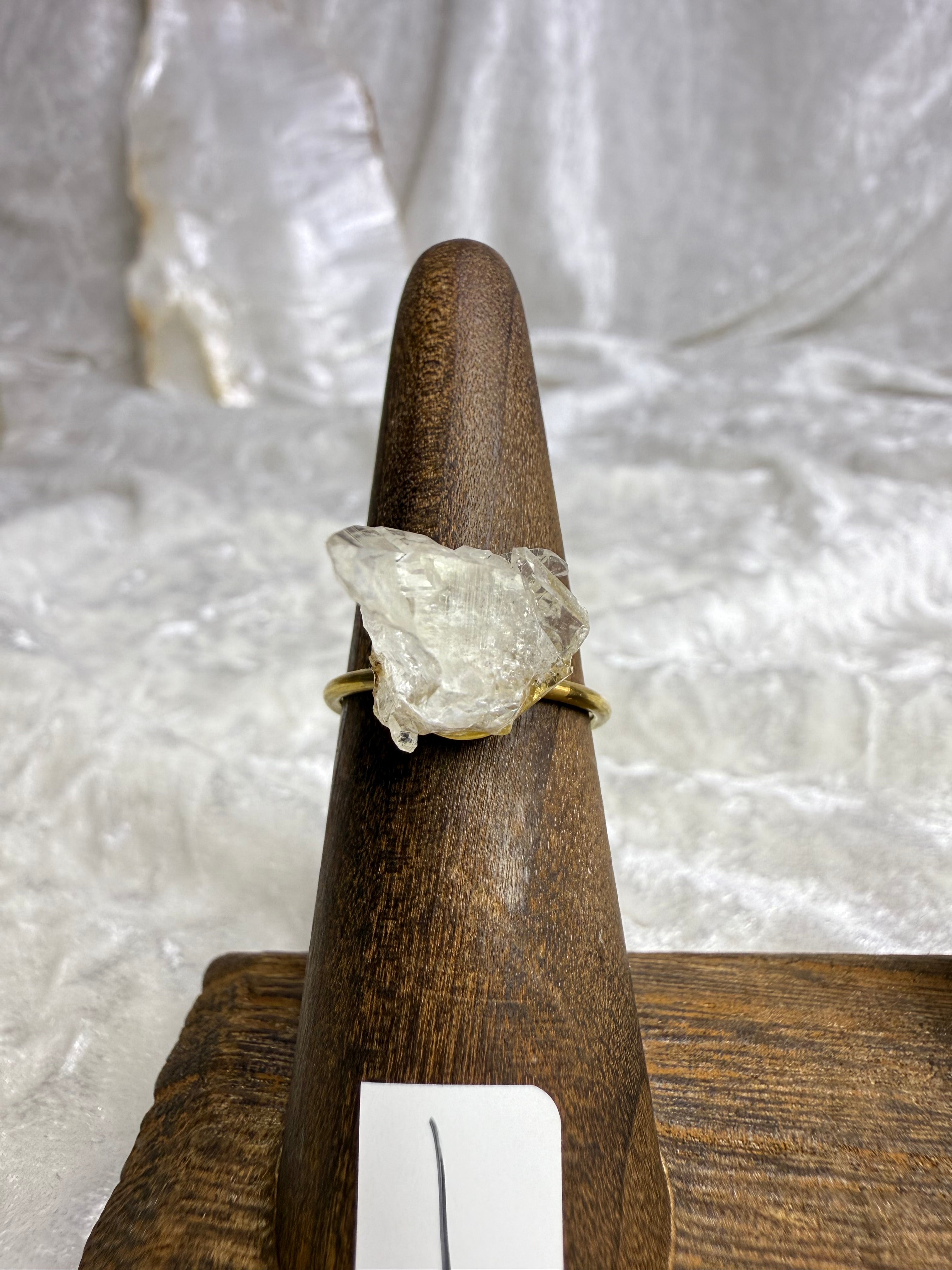 One-of-a-Kind Raw Clear Quartz Ring #1 | Handmade Adjustable Hypoallergenic Crystal Jewelry